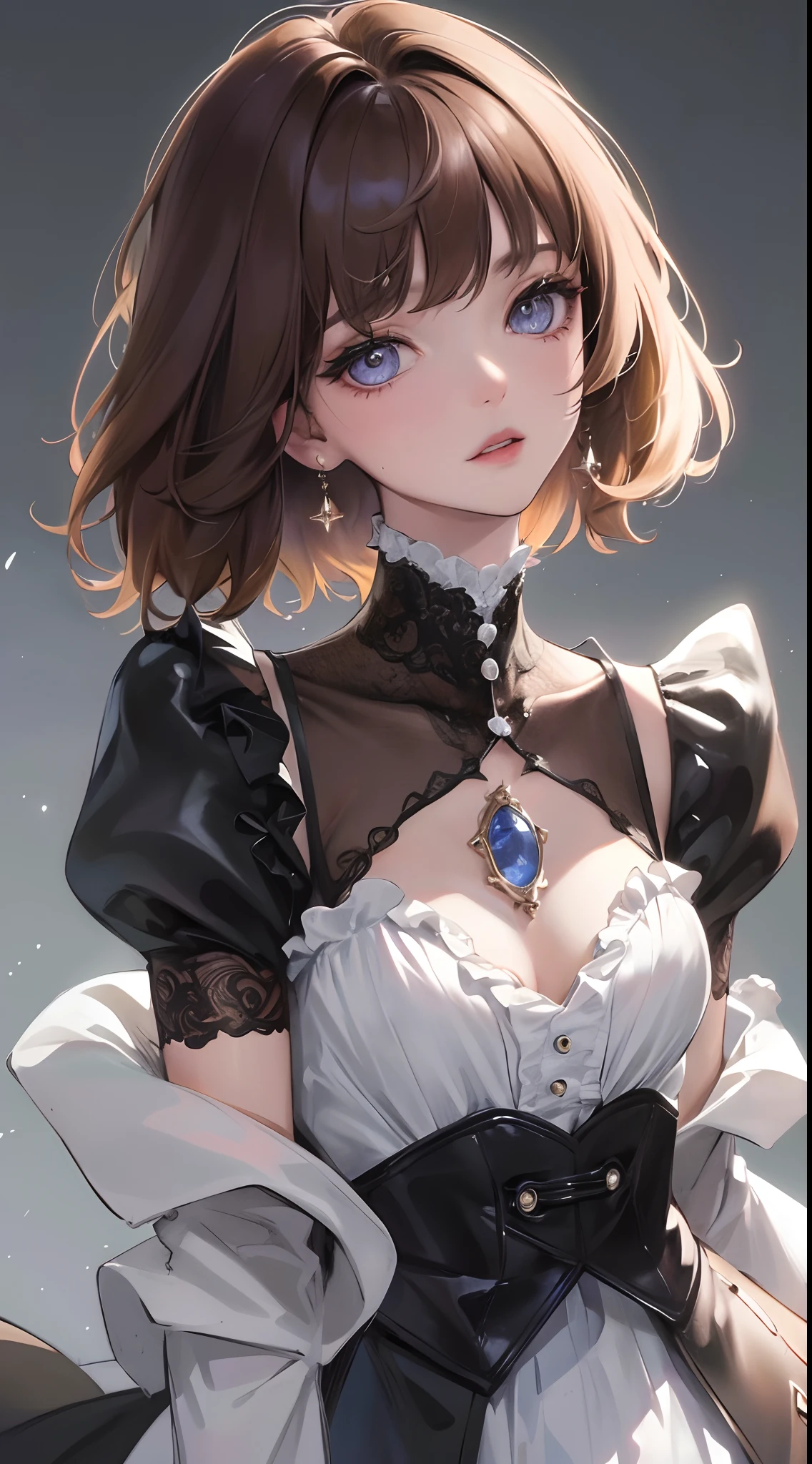 A woman in a dress and a necklace with a blue eye - SeaArt AI