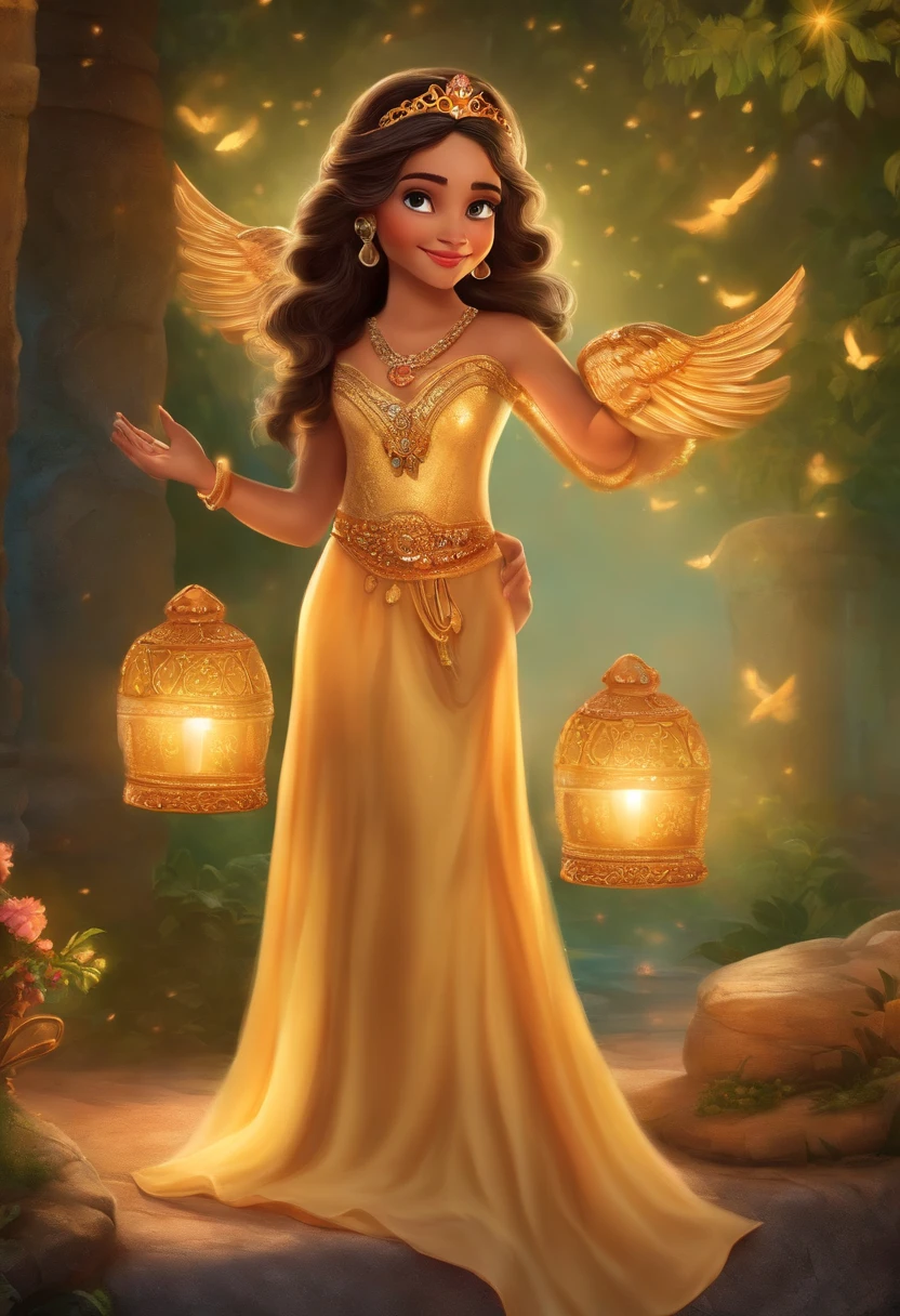 Princesa Sofia,Menina de 10 anos,personagem disney,Thematic portrait of Aladdin,illustration,Detalhes requintados,vestido elegante,tiara real,Enchanted garden scenery,cores vibrantes,master part:1.2,ultra-detalhado,Realistic,princesa,sorriso doce,Olhos curiosos,pele macia,tapete encantado,Flying through the night sky,Magic lamp,Sparkling magic powder,atmosfera extravagante e sonhadora,retrato,fundo bonito,joias requintadas,Melhor amigo da princesa - um companheiro animal falante,Storybook setting,princesa do conto de fadas,vivid colors and intricate patterns,breathtaking landscapes,brilho noturno das lanternas,Royal Palace in the background,lush vegetation and blooming flowers,Majestic sunsets,romantic and magical vibes,estrelas cintilantes,innocent and cheerful expression,atmosfera fantasiosa e sobrenatural, (Add the five fingers on the hands and move the image and coloration further away from the more oriental skin)