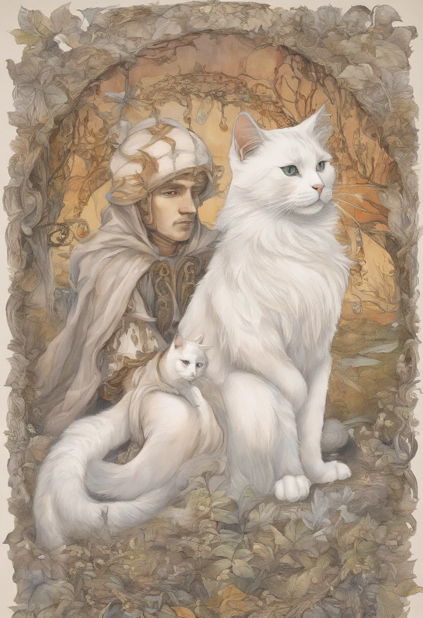 Erha and his white cat master