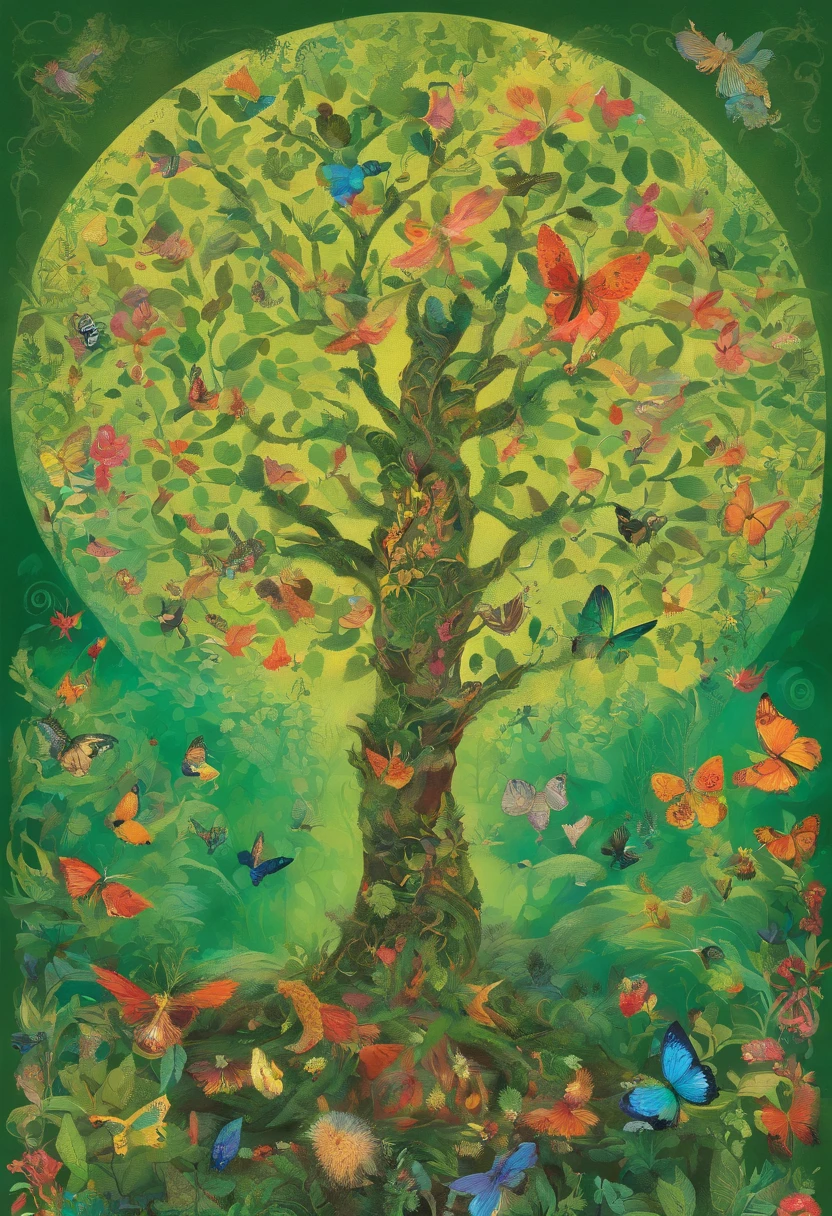 Title: "Symphony of Life"
Description:
My artwork, titled "Symphony of Life," is a captivating representation of the intricate web of biodiversity and the harmonious balance it brings to our planet. Inspired by the theme of biodiversity conservation, this design aims to evoke a sense of awe and appreciation for the diverse life forms that coexist in our natural world.
The central focus of the artwork is a majestic tree, its branches reaching towards the sky like outstretched arms. The tree serves as a symbol of life, strength, and interconnectedness. Its lush green foliage is adorned with an array of intricate patterns and textures, representing the diversity of plant species that form the foundation of our ecosystems.
Surrounding the tree, a vibrant kaleidoscope of animals, both big and small, come to life. Delicate butterflies flutter gracefully, spreading their vibrant wings in a dance of colors. Colorful birds perch on branches, their melodious songs echoing through the air. Playful monkeys swing from vine to vine, while shy reptiles and amphibians find solace amidst the foliage.
Beneath the canopy, a rich tapestry of flora and fauna thrives. Exotic flowers bloom in a vibrant symphony of colors, attracting pollinators and providing essential nourishment. Tiny insects scurry about their vital tasks, contributing to the intricate ecosystem that sustains life.
To emphasize the need for conservation, subtle hints of human impact are incorporated into the artwork. Intricate brushstrokes depict the fragility of coral reefs, highlighting the urgent need to protect these delicate marine ecosystems. A gentle stream weaves through the scene, reminding us of the importance of preserving clean water sources for the survival of countless species.
The color palette is a harmonious blend of earthy tones and vibrant pops of color, reflecting the diversity and vibrancy of nature. Shades of green symbolize growth and renewal, while bursts of blues and yellows represent the