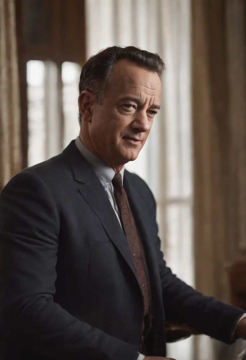 tom hanks on each side. insainly detailed, with wires and lights, ultra hd, realistic, vivid colors, highly detailed, UHD drawing, pen and ink, perfect composition, beautiful detailed intricate insanely detailed octane render trending on artstation, 8k artistic photography, photorealistic concept art, soft natural volumetric cinematic perfect light