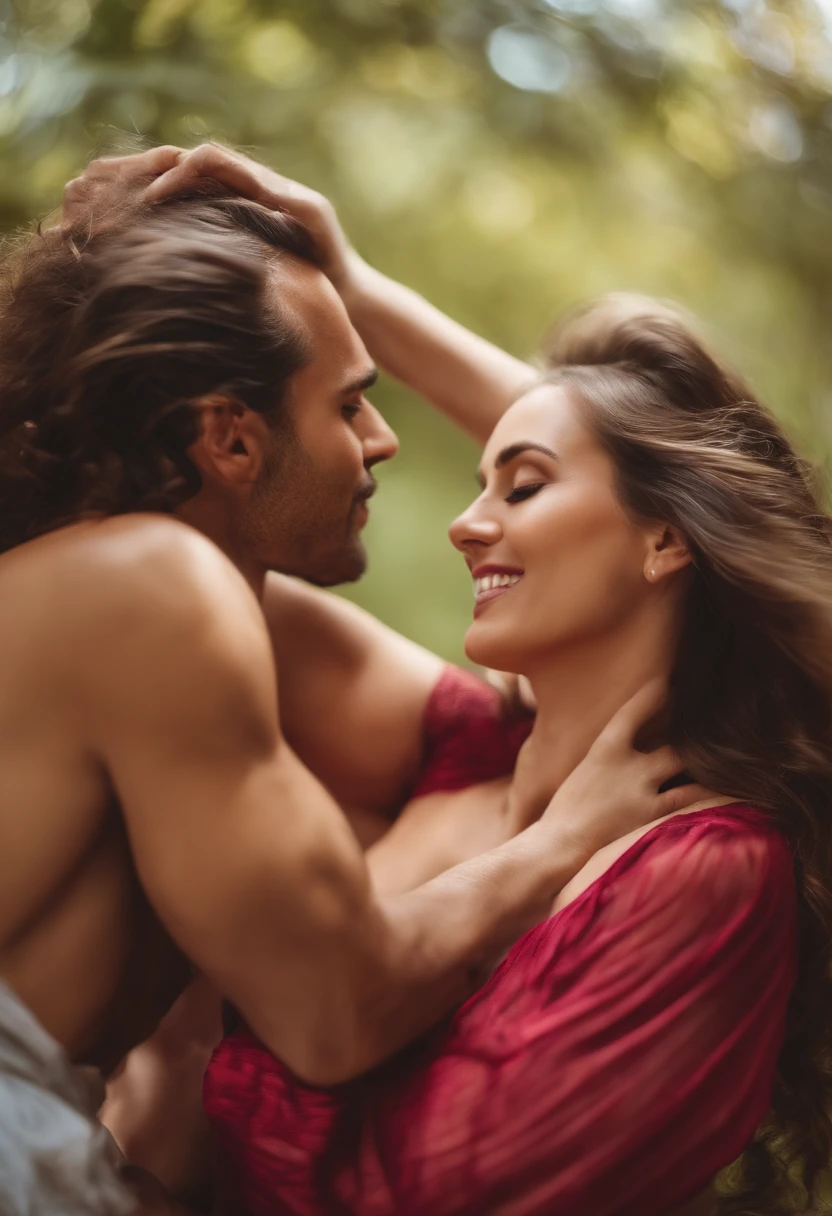 a young son and his beautiful, sexy, and slender mother slow dancing closely with the son's hand on his mother's ass and passionately kissing on mouth, both are naked