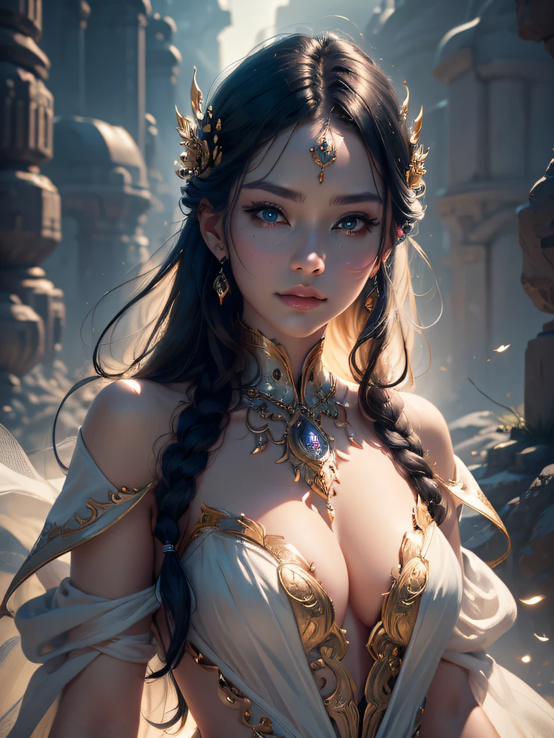 (((masterpiece)))、(((top-quality)))、((ultra-detailliert))、(highly detailed CGillustration)、((extremely delicate and beautiful))、Cinematic Light、Exquisite beauty、Captivating aesthetics、Convincing characters、Visually appealing environment、ighly detailed、Graceful and seductive woman、cowboy shot、Graceful aura、enchanting eyes with bright colors and delicate shading,、Complex facial features、Elaborate patterns that blend fantasy and contemporary fashion、Flowing fabric、Clothes with rich texture design、Breathtaking natural landscapes、Bustling futuristic cityscape、Mystical realm filled with magical elements、vivd colour、Dynamic lighting、Detailed background elements、Depth and immersion、Unique lighting effects、Creative composition techniques、Unconventional color palette、Latest Trends in Anime Art、Character beauty、Angle to emphasize immersive environment、 Advanced Atmospheric Lighting Technology、Depth and mood、Intricate detail and clarity、Look at viewers