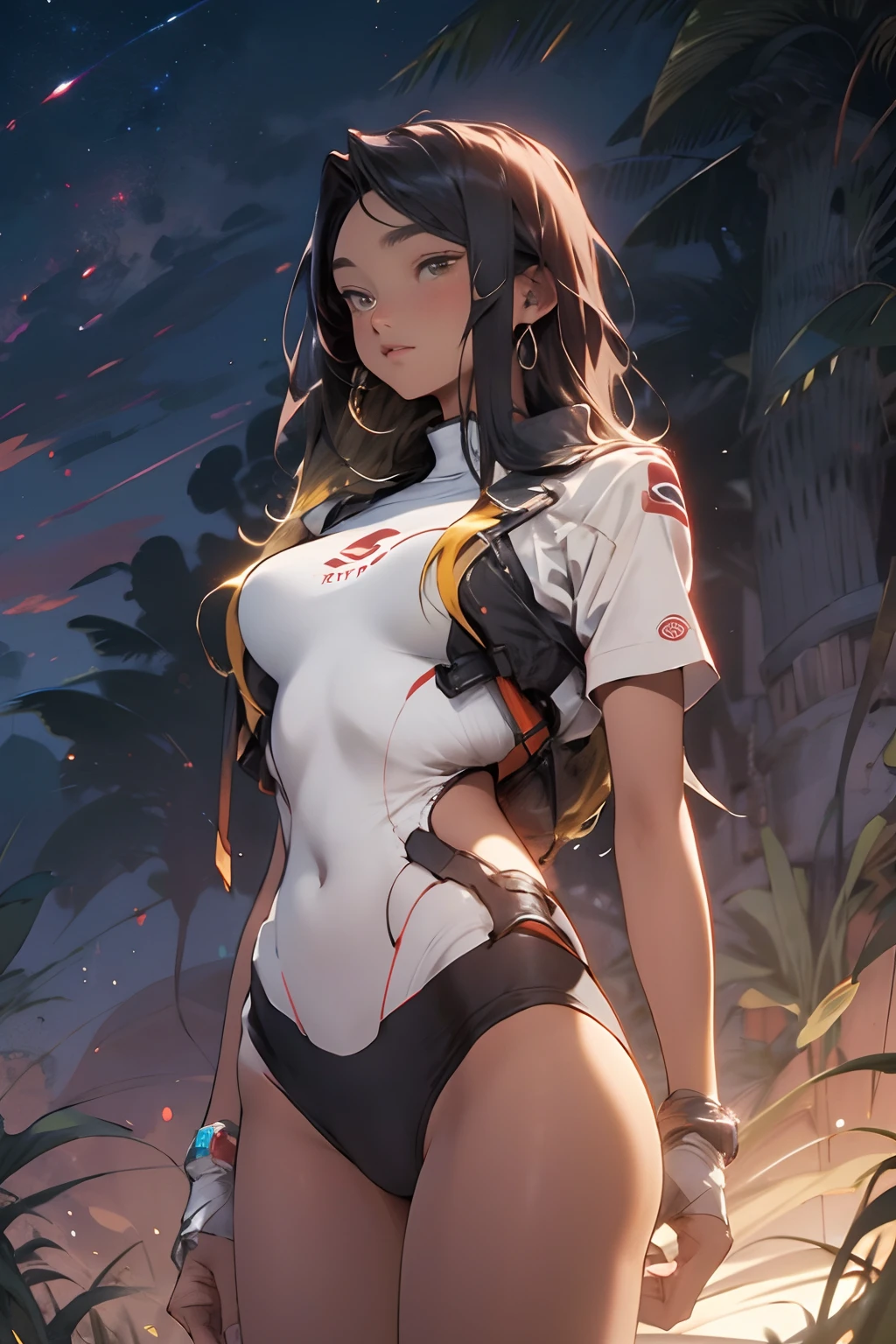 Yellow hair , sunset horizon