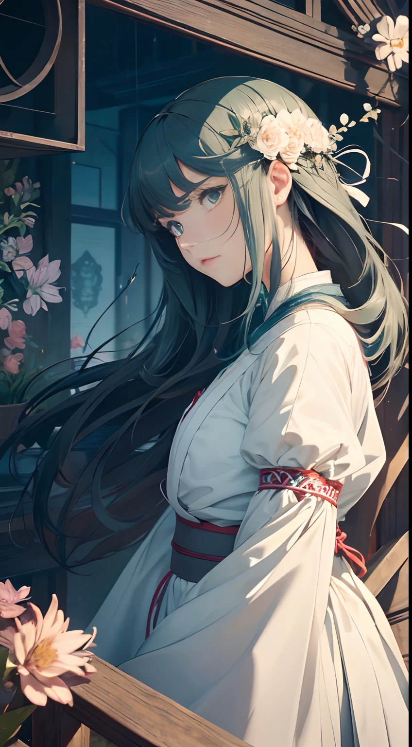 Kate Greenaway, James Jean, m c Escher, Japanese anime, unravel one hank abundant blooming of eyes, sightless be to any who gaze upon their might, hyper detailed, high resolution definition quality masterpiece, depth of field, sharp focus, cinematic lighting, solo beautiful perfect body girl,