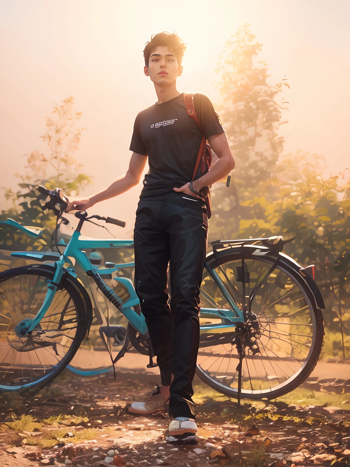 handsome boy. realistic face. Gogels