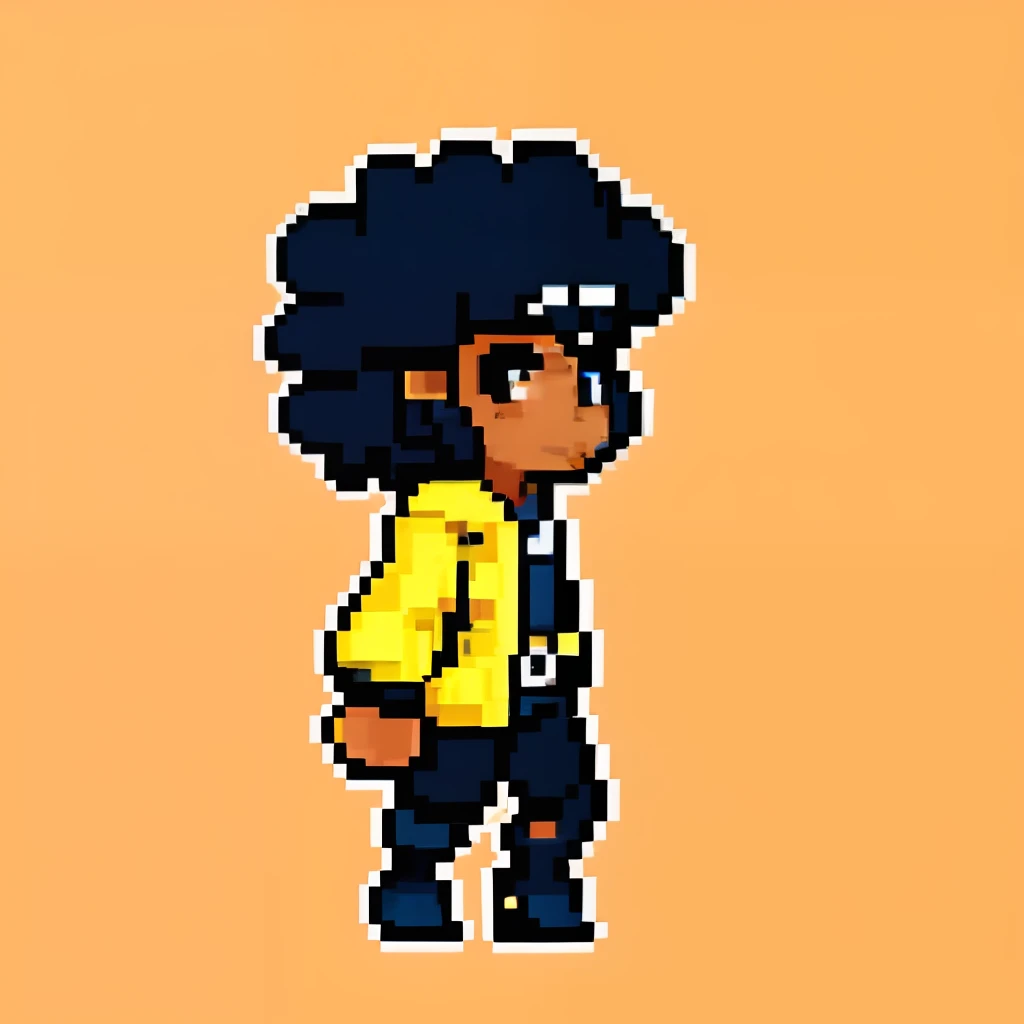 Black African lady with Afro with yellow jacket and black pants profile picture