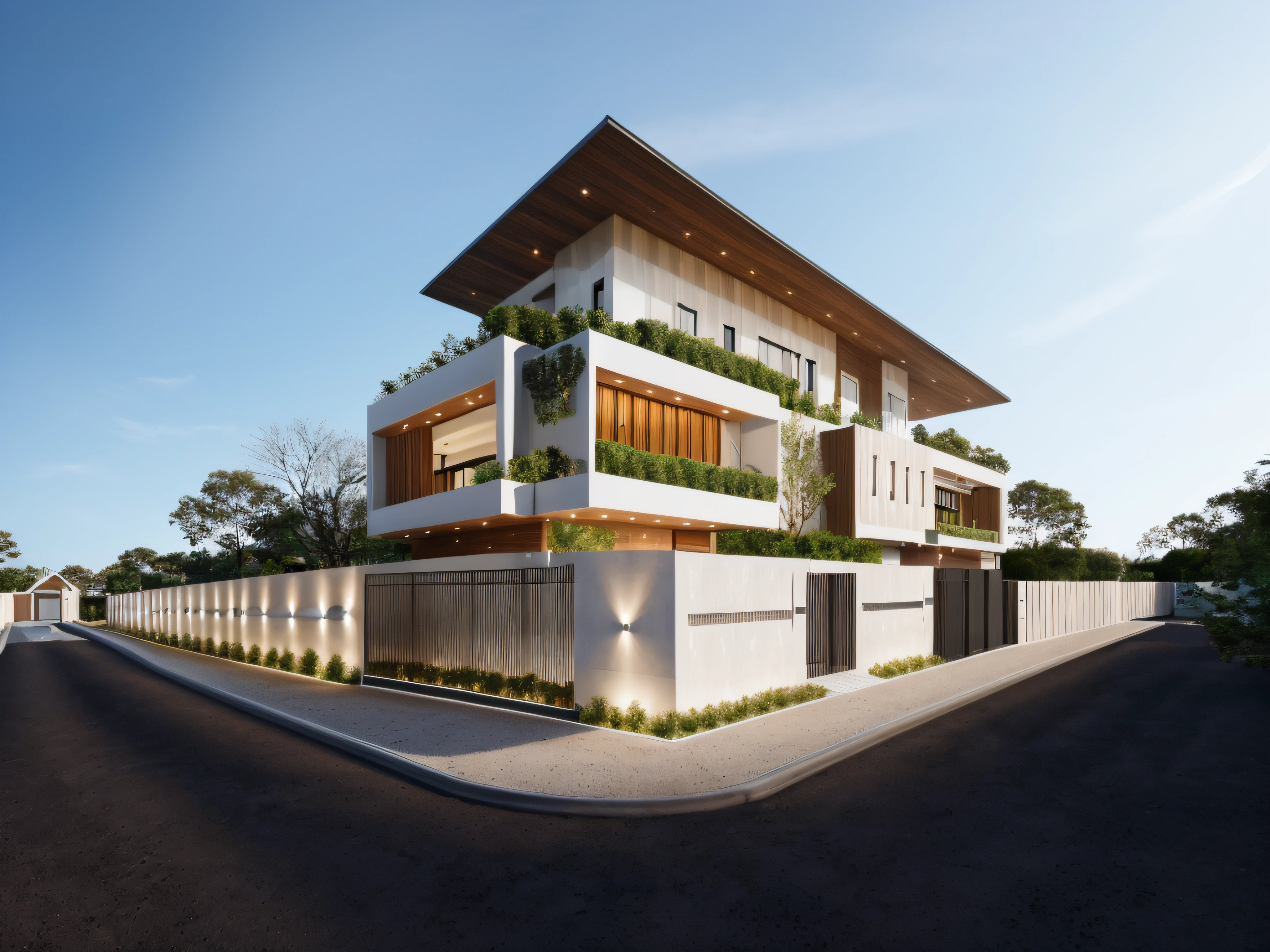 - (((1 mordenhouse with 1 big vertical wall:1.3))), front elevation of the house, look morden minimalist,(((1 road in front of the house:1.3))), the planter has many white chrysanthemums:1.2
- (RAW photo, real, best quality, masterpiece:1.2),(hyper realistic, photo-realistic:1.2), high quality,(((hyper detail:1.5))), archdaily, award winning design
- dynamic light:1.3, (dark light:1.2), perfect light,
- elegant and minimalist feel