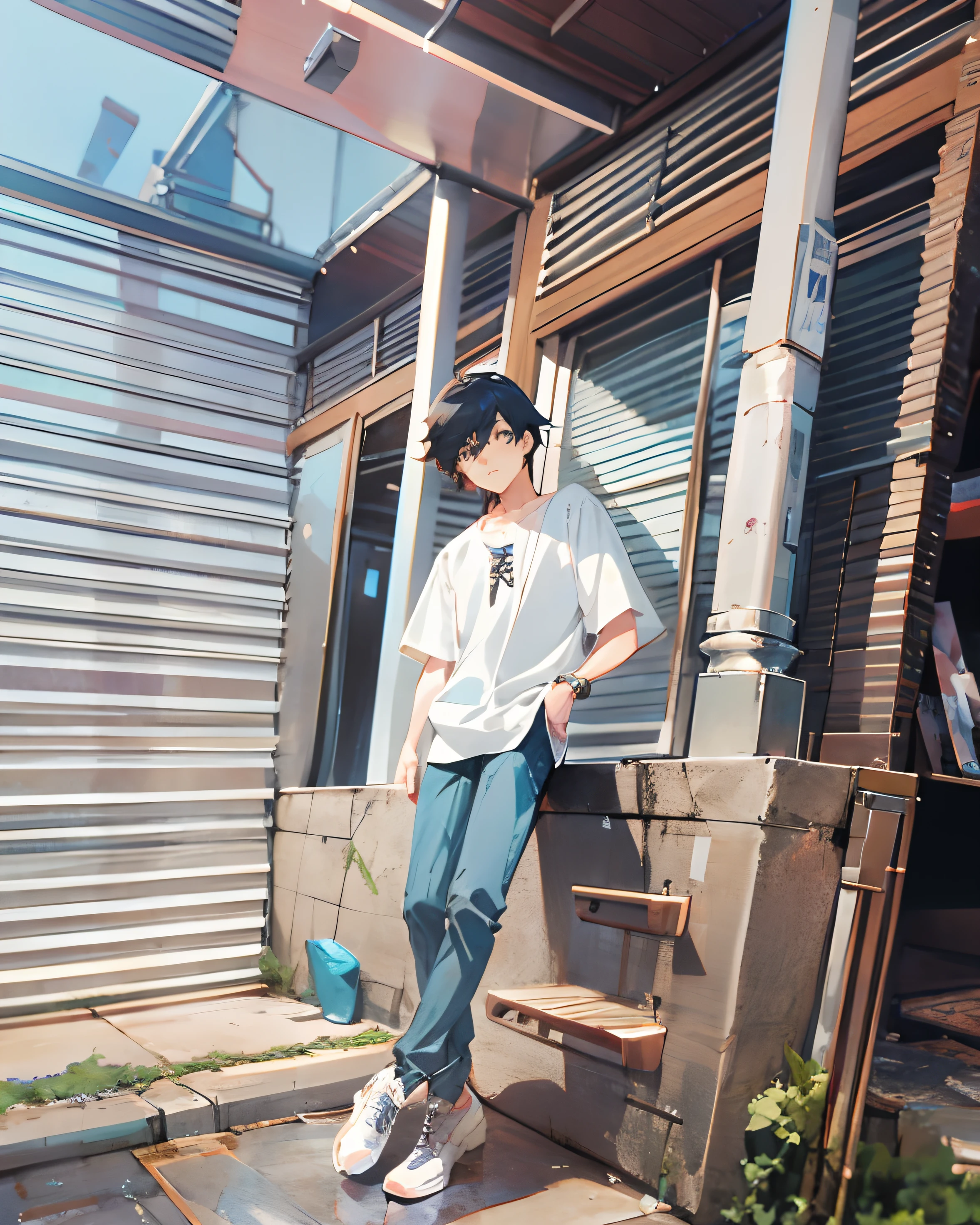 anime - style image of a young woman sitting on the floor in front of a couch, handsome anime pose, inspired by Bian Shoumin, relaxed pose, high quality fanart, makoto shinkai. digital render, high quality anime artstyle, artwork in the style of guweiz, anime boy, official fanart, made with anime painter studio, anime moe artstyle