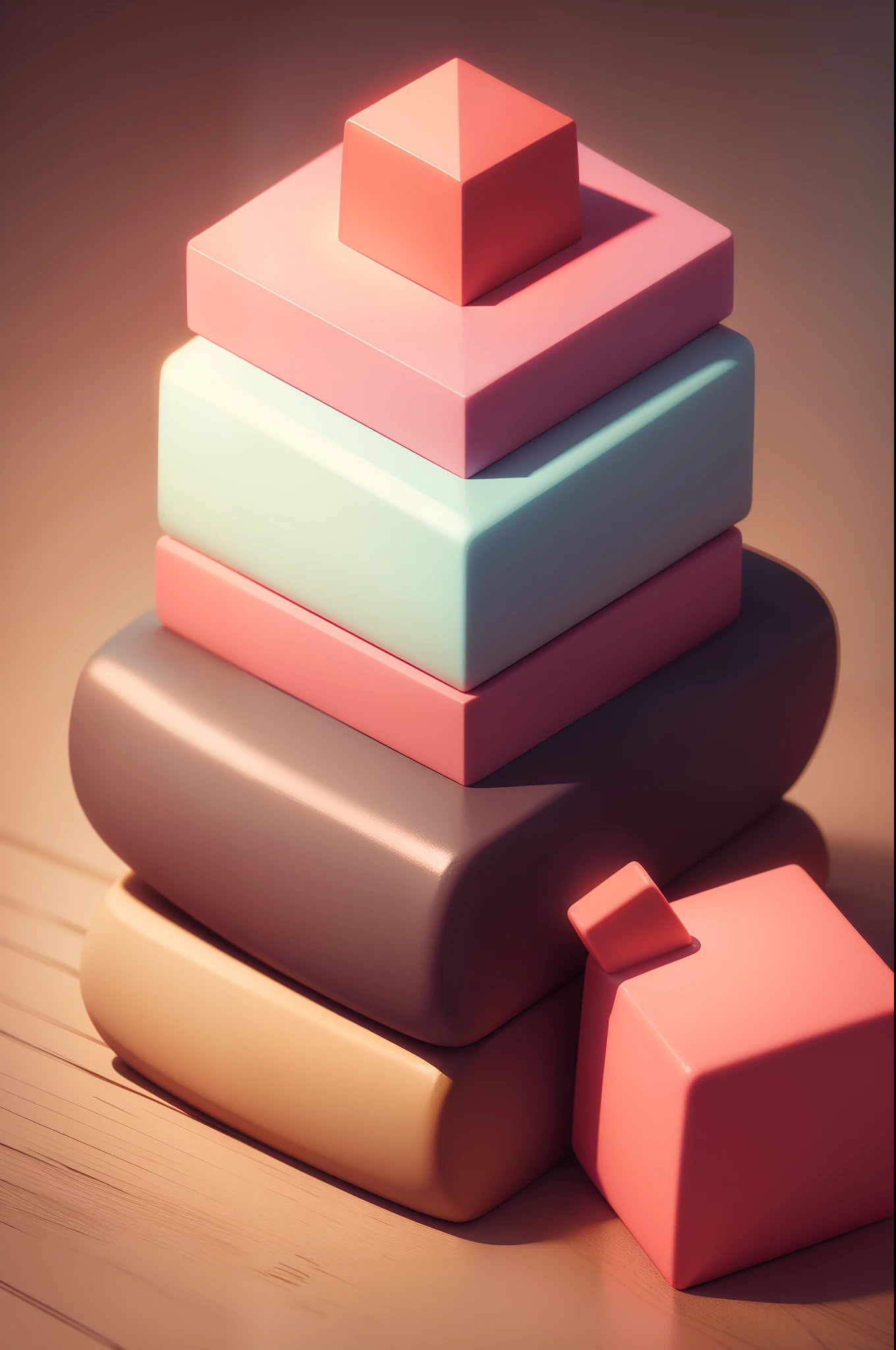 isometric little money, soft lighting, soft pastel red colors, 3d icon clay render, blender 3d, no background, physically vased rendering