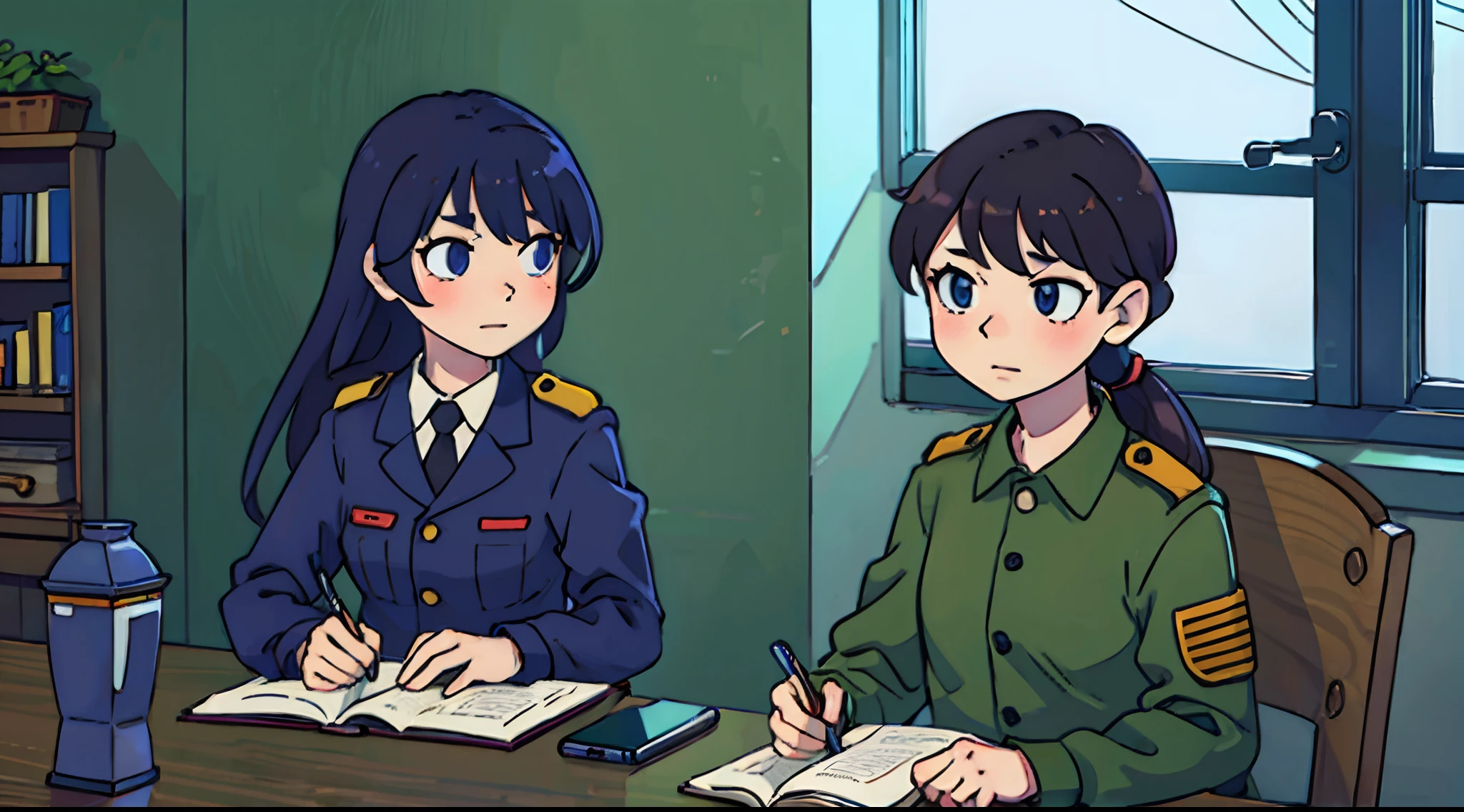 A policewoman in work attire led a female Taoist into a dimly lit interrogation room. The walls were adorned with police badges, and the table was equipped with notebooks and recording devices. The air in the interrogation room was heavy, filled with a tense atmosphere.