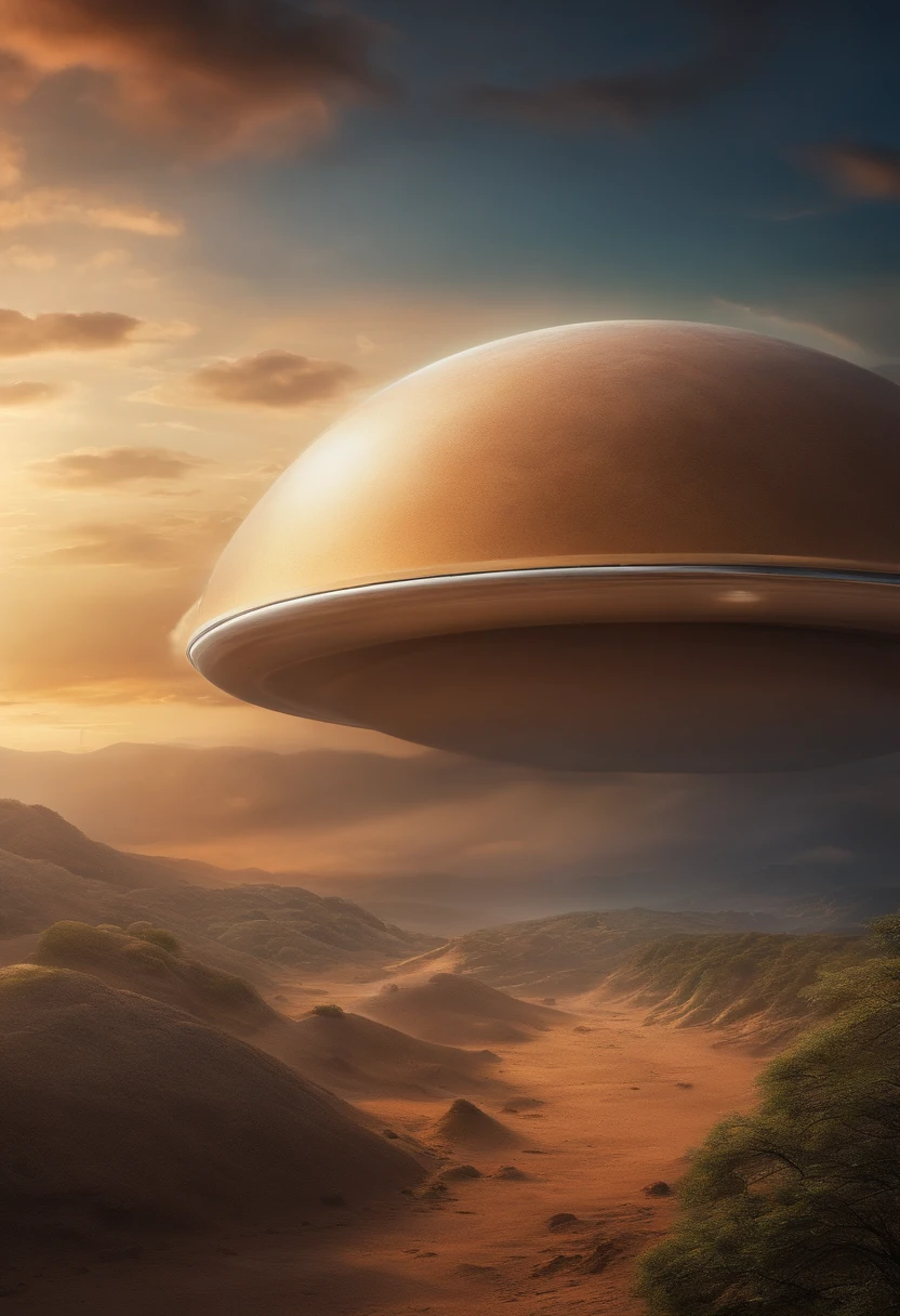 O gato monta nas costas de um Tiranossauro rex,Postura ofensiva,There are flying saucers like pizza floating in the sky,The backdrop is the vastness of the universe,um estilo realista,ultraclaro,fotorrealista,