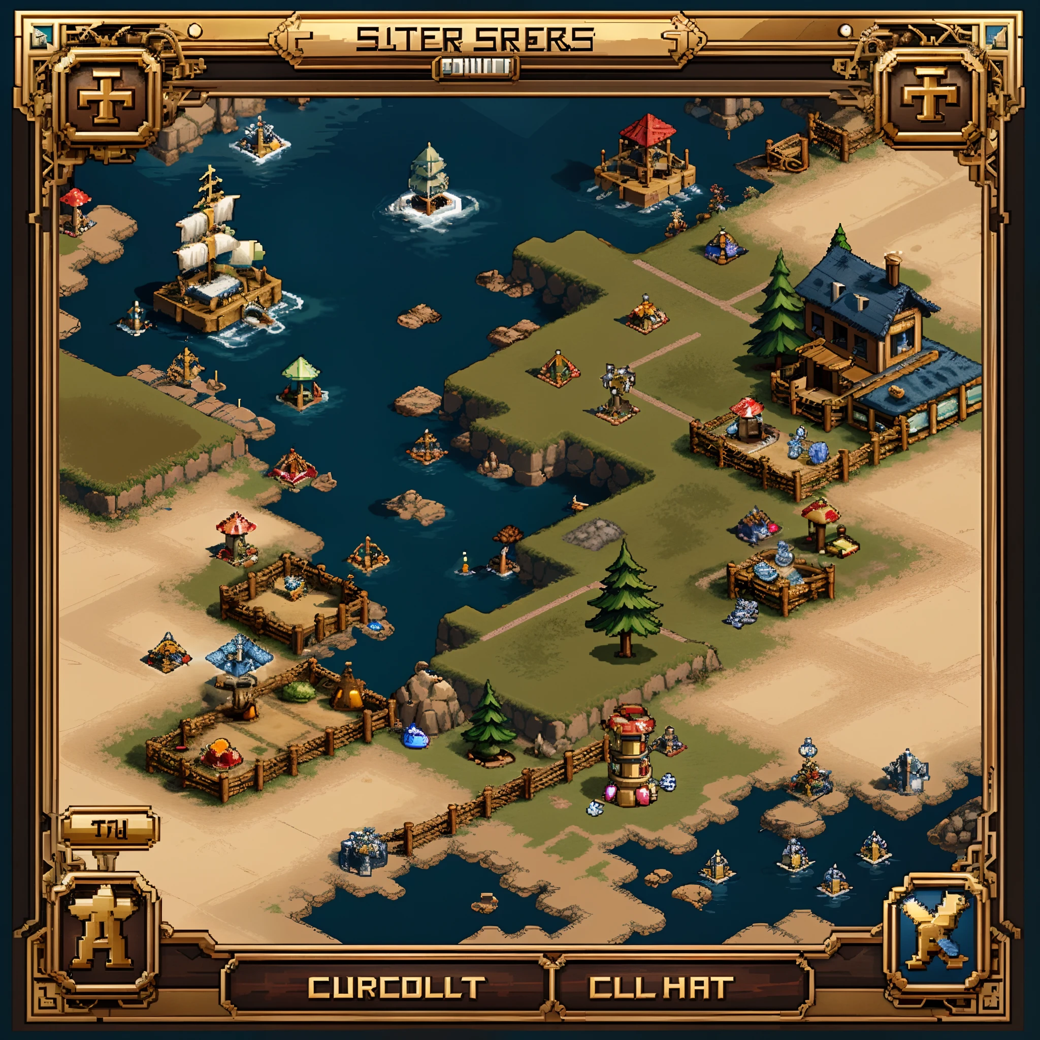 a lot of different items, pixel art, video game assets, Map chip set,