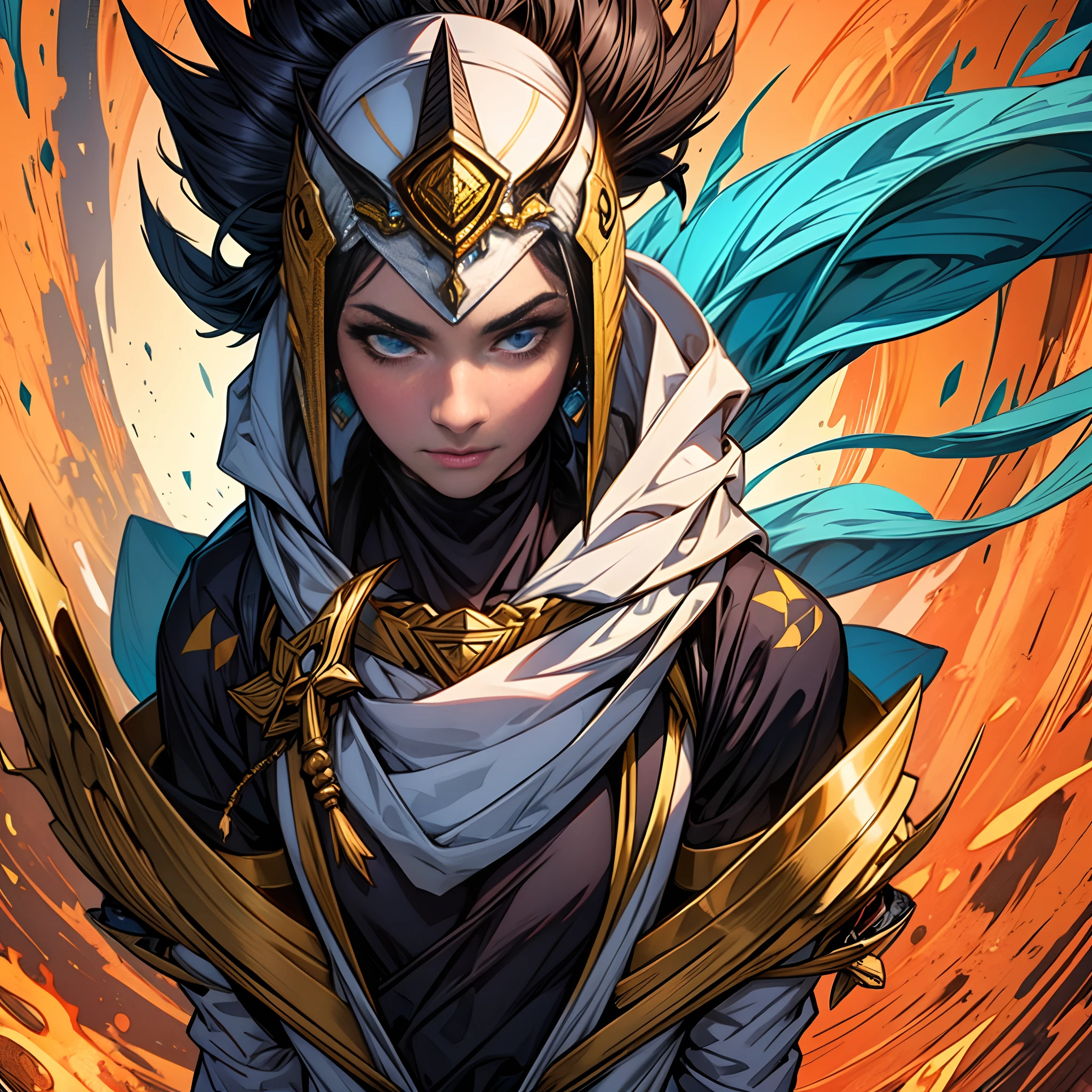 Vector art of gojo satora with every detail of art like midjourney ultra detail