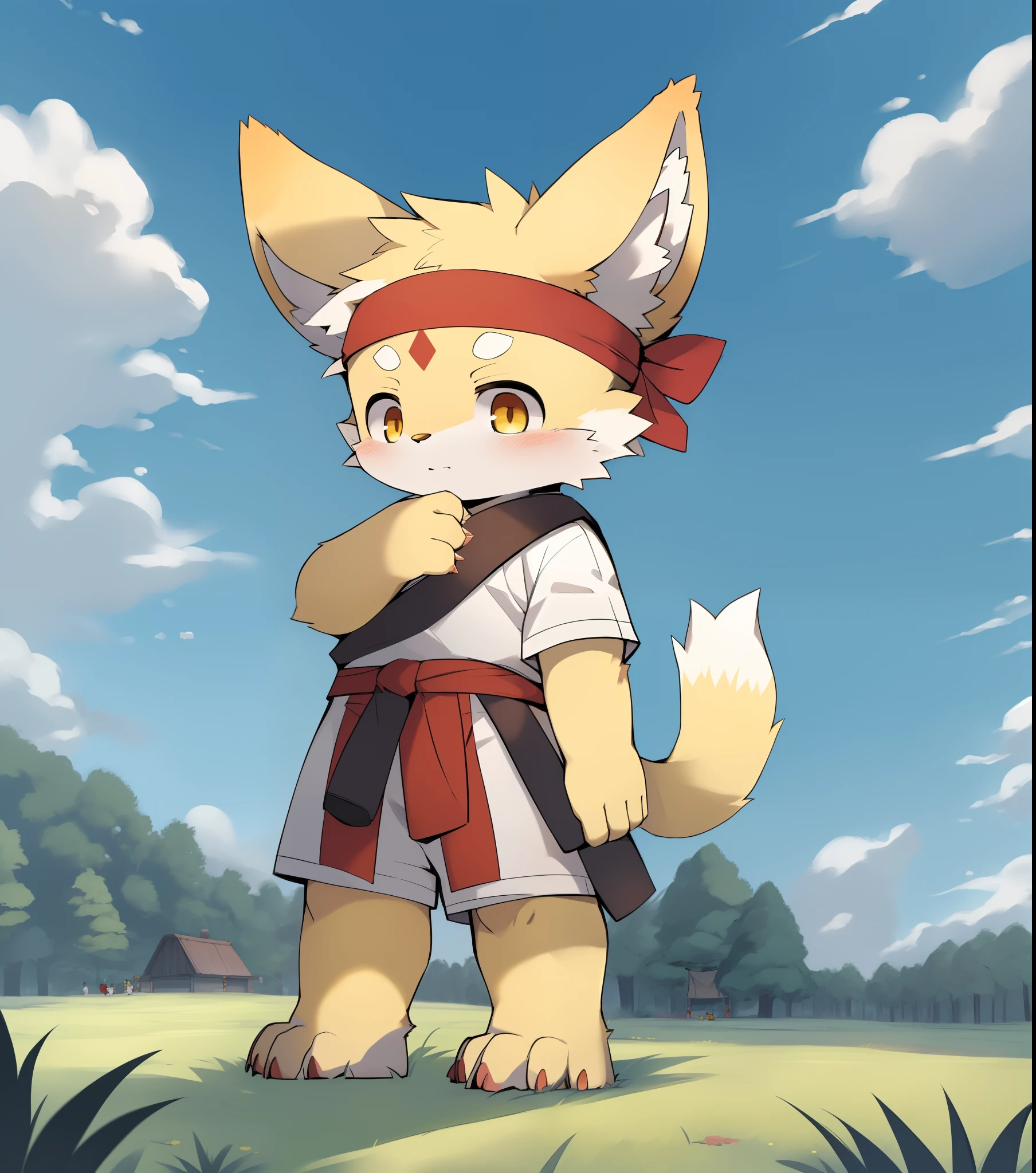 Golden fur,Golden fur,Golden skin,Beast too,Orc boy,grassy fields,lawns,standing on your feet,attention,Blue sky furry,shaggy,Egg yellow fur,Golden fur,Golden fur,Golden fur,Golden-yellow hair,male people,canid,adolable,adolable,adolable,solo person,sharp talons,Detailed fur,Golden eyes,Thick eyebrows,Fluffy tail,white short sleeve,short white pants,ultra - detailed:1.0,Libido boy,toddle,toddlersoddlers,cldren,children's,Gamine,Beast too,Beast too,Beast too,adolable,adolable,Shota(Via Dagasi:1.1),anatomy correct,Barefoot,Barefoot paws,Barefoot claws,Barefoot paws,Barefoot paws,standing on your feet,attention,bald-headed,Cat's paws,lawns,grassy fields,On the lawn,on a grassy field,Tread on the grass,Trampling on small grass,Tread on the grass,Trampling the meadow,Tread on the lawn,Trampling the lawn,bald-headed,balding,balding,Golden paws,Golden paws,Golden paws,Golden paws,Trampled grass,Trampled grass,Stand on the lawn,standing in grassy field,Stand on the lawn,There are footprints on the lawn,Footprints on the lawn,marshes,mud ground,Dirt roads,Muddy in the grass,sludgy,red waistband,komono,red headband,Blood,Katana in hand,Children with serious expressions
