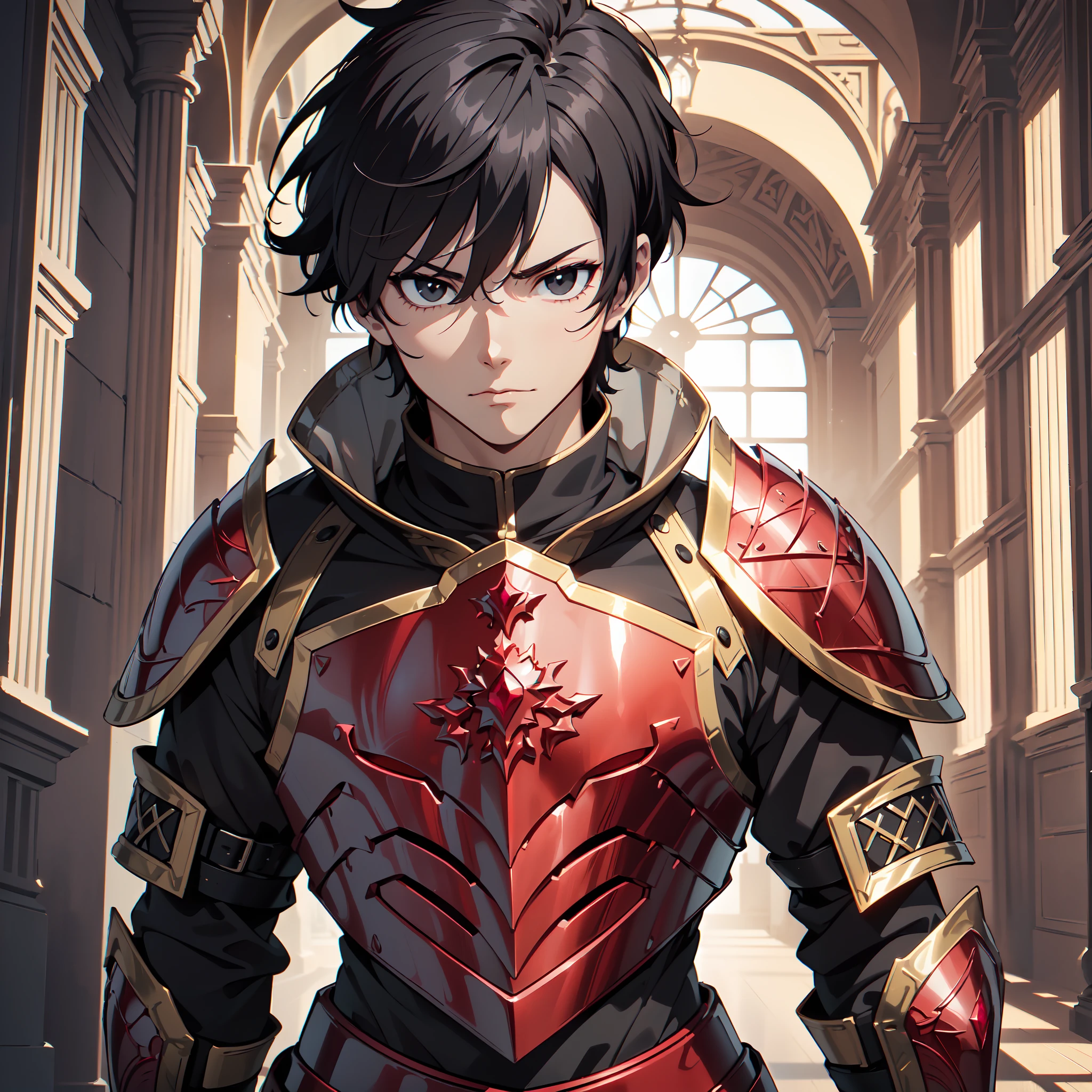128K Ultra High Definition,
128K Ultra High Quality,
128K Ultra High Resolution,
Best Definition,
Best Quality,
Best Resolution,
Perfectly Detailed,
Perfectly Designed,
Extremely Detailed,
Extremely Designed,
Hyper Detailed,
Hyper Definition,
Hyper Quality,
Hyper Resolution,
Masterpiece,
(((Anime))),
Body Shot,
(((Boy))),
Handsome,
Muscular Body,
(((Black Short Hair))),
(((Black Eyes))),
(((Hyper Detailed & Perfectly Designed Red Ruby Armor Plates))),
(((Hyper Detailed & Perfectly Designed Engraving Baron Armor))),
(((Inside Of Medieval Royal Palace Background Scenery))),
