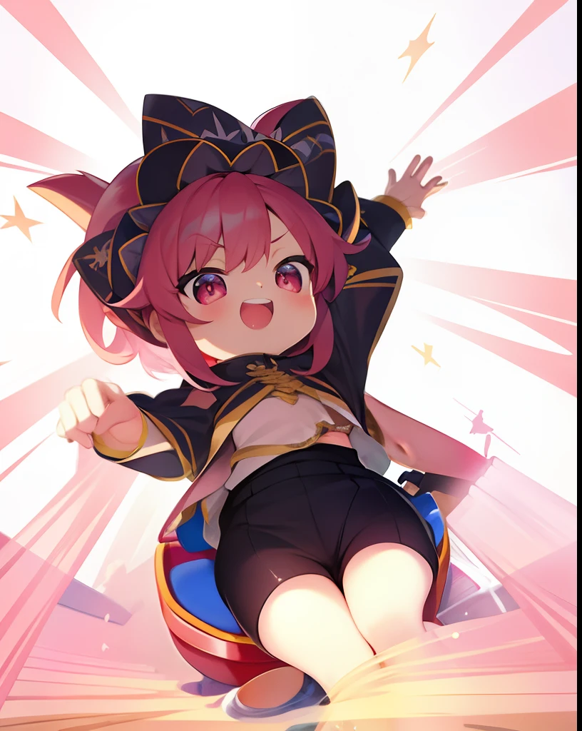 Riding a potty、open hand