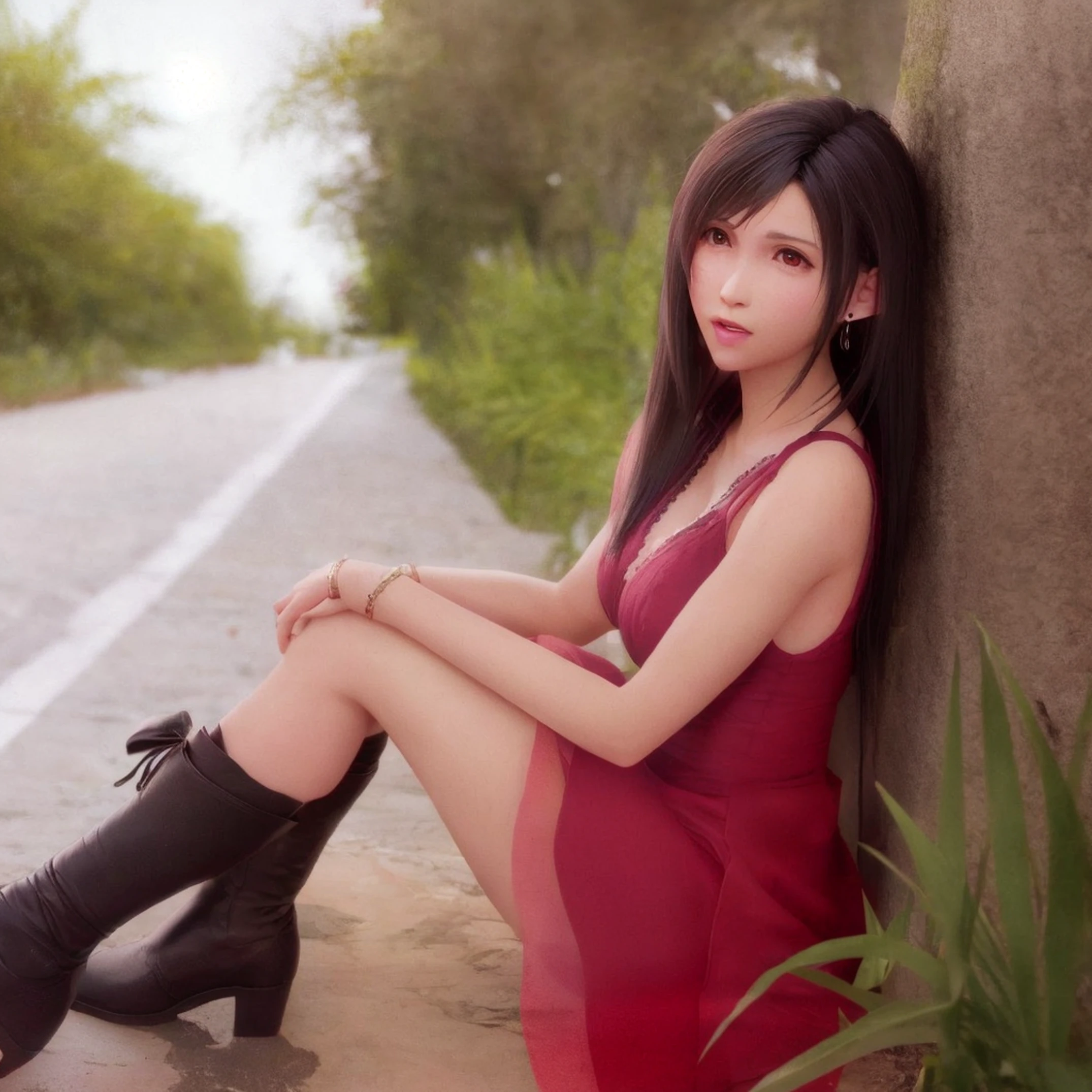 tifa lockhart, corpo atletico, imagem ultra realista