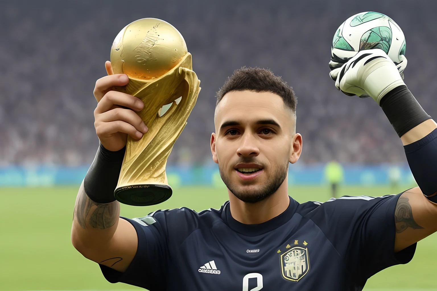 Goalkeeper Álisson Ramés Becker with the World Cup