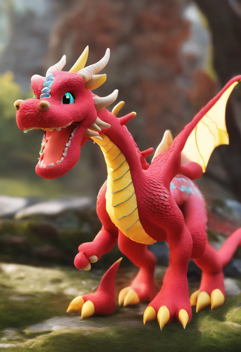 Plush toy dragon,chinesedragon,Cute stuffed toy dragon,tiny horns,Facing the lens,Plush material,adolable