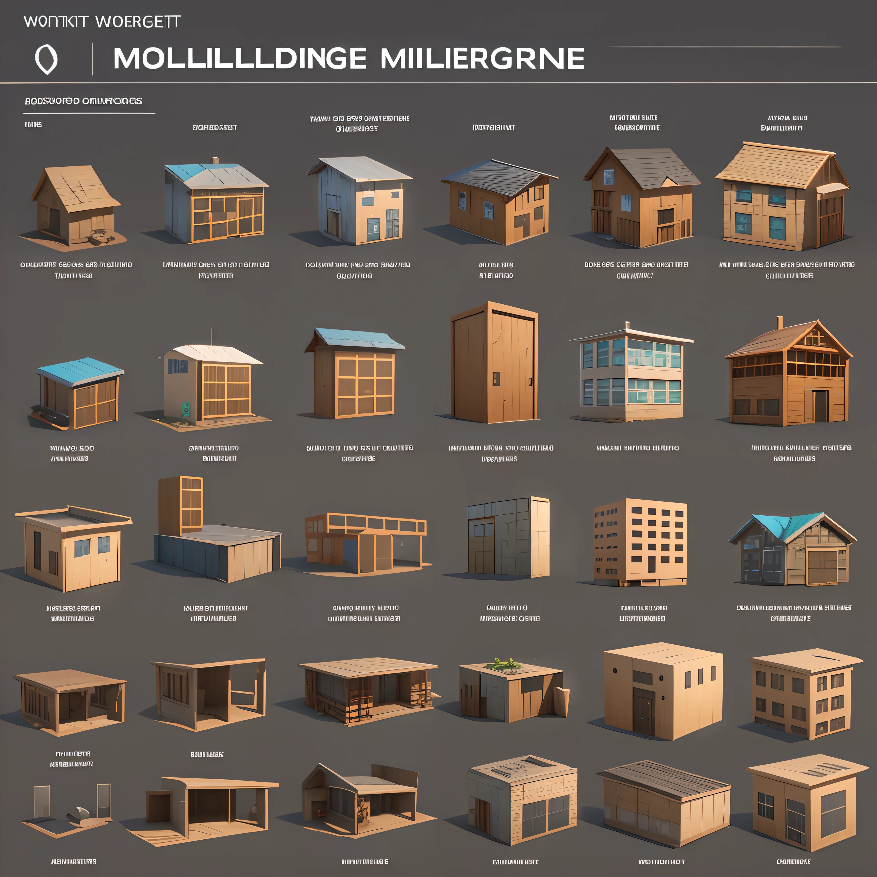 Worksheet containing modular building assets for unreal engine.