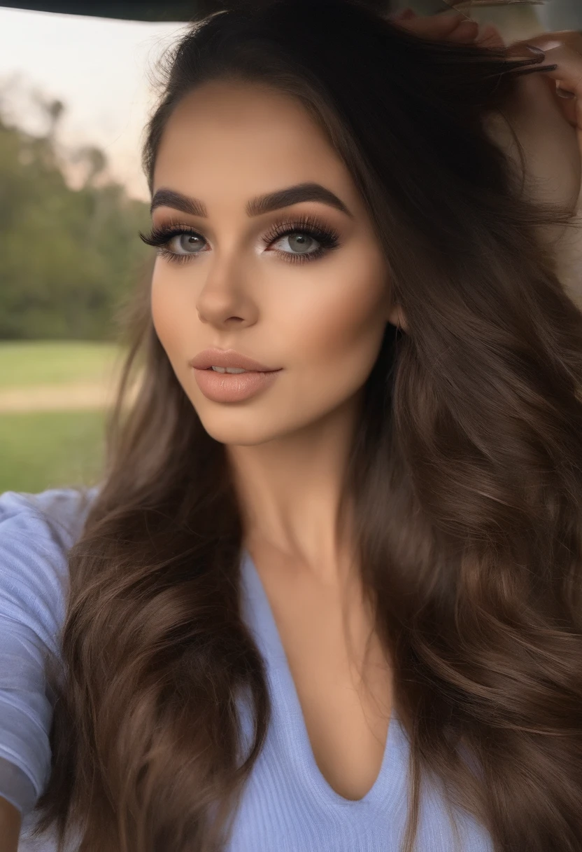mulher com regata e calcinha combinando, menina sexy com olhos azuis, Retrato Sophie Mudd, Retrato de Corinna Kopf, cabelos loiros e olhos grandes, Selfie de uma jovem mulher, Olhos no clube Violet Myers, ohne Maquiagem, maquiagem natural, staring directly at camera, Rosto com Artgram, dezentes Maquiagem, Impressionante tiro de corpo inteiro, no quarto, Fission