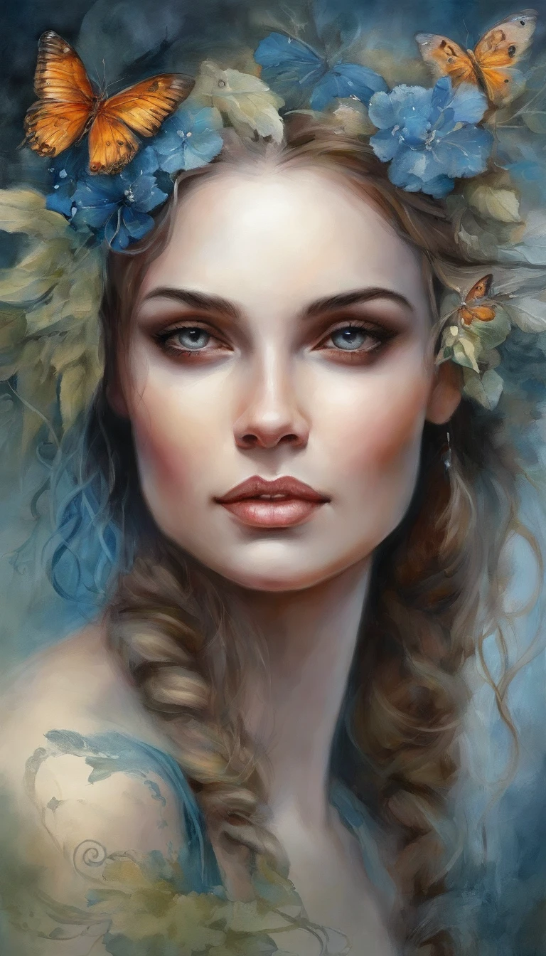 Cara azul y cabeza blanca,Las mujeres indoeuropeas tienen hojas,holding a microphone,canto, beautiful fantasy portrait, beautiful fantasy art portrait, Hermoso retrato surrealista, fantasy portrait, Fantasy Art Portrait, Detailed Matte Fantasy Portrait, portrait of a dark fantasy nymph, Diosa indoeuropea, Hermosa obra de arte digital, Magnificent digital art,Surreal Black Dream Beautiful Young, fantasy art behance,cinematic light and shadow,K HD