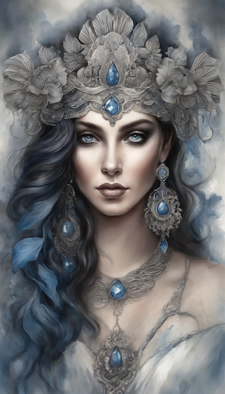 Cara azul y cabeza blanca,Las mujeres indoeuropeas tienen hojas,holding a microphone,canto, beautiful fantasy portrait, beautiful fantasy art portrait, Hermoso retrato surrealista, fantasy portrait, Fantasy Art Portrait, Detailed Matte Fantasy Portrait, portrait of a dark fantasy nymph, Diosa indoeuropea, Hermosa obra de arte digital, Magnificent digital art,Surreal Black Dream Beautiful Young, fantasy art behance,cinematic light and shadow,K HD