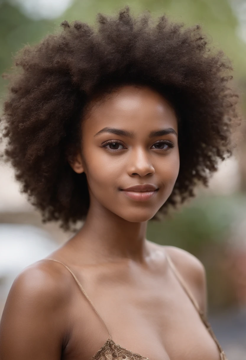 A stunning 20-year-old South African woman with long, luscious curly hair and flawless, radiant skin is captured in a realistic image set against a futuristic backdrop. The high-definition, 8k camera renders every detail of her features and the sleek, modern surroundings with utmost clarity and precision. The overall atmosphere is vibrant and captivating, with intricate textures and dynamic lighting that bring out the true essence of the subject in this visually stunning and immersive image.