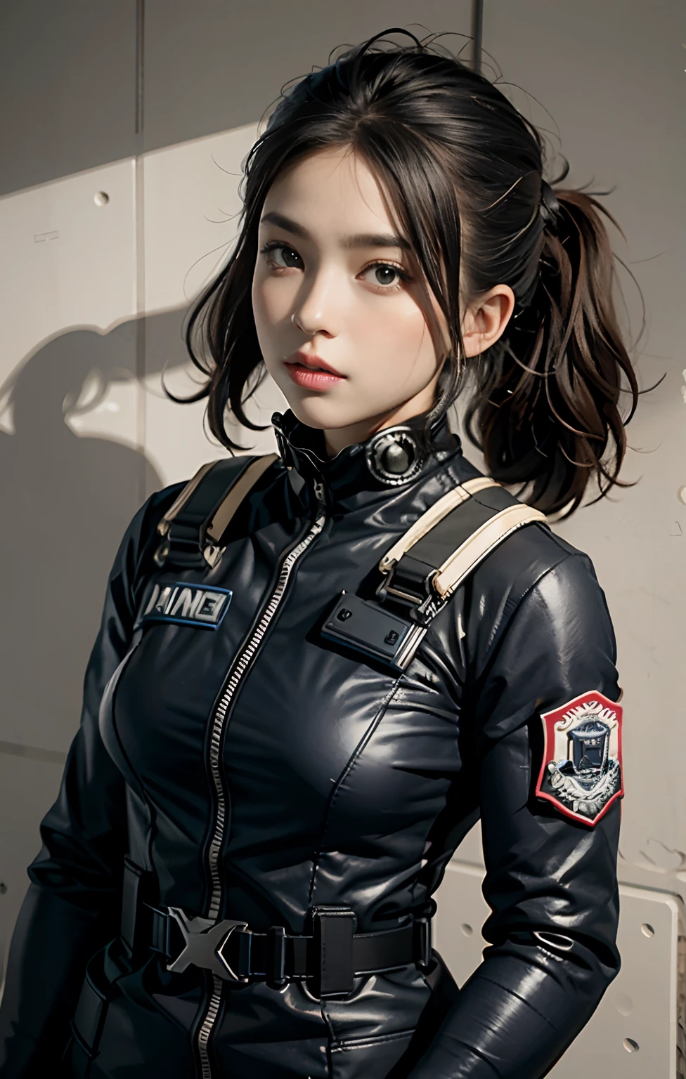 black surface, police wappen,