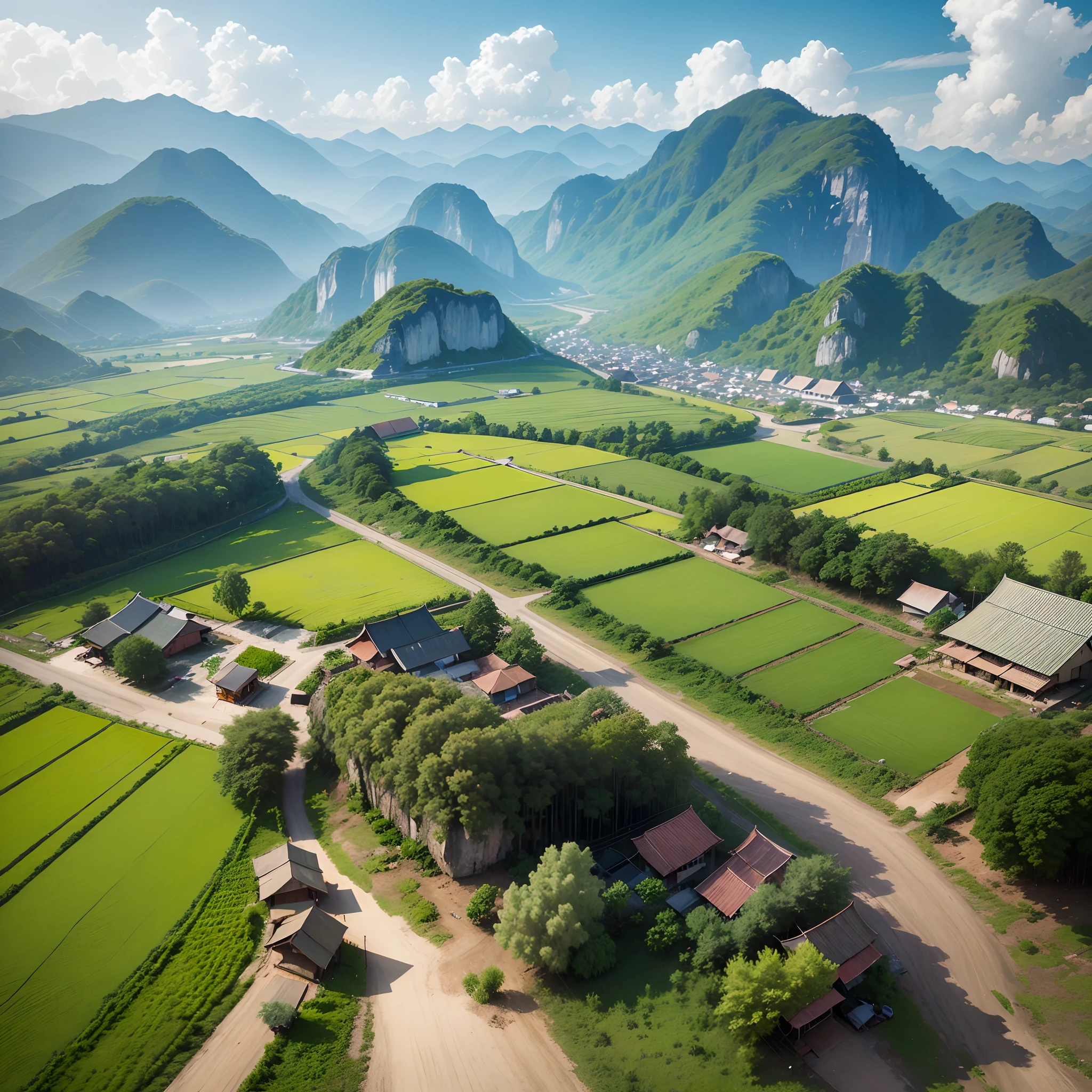 Vietnam's rural landscape, Aerial shooting, 4k --auto --s2