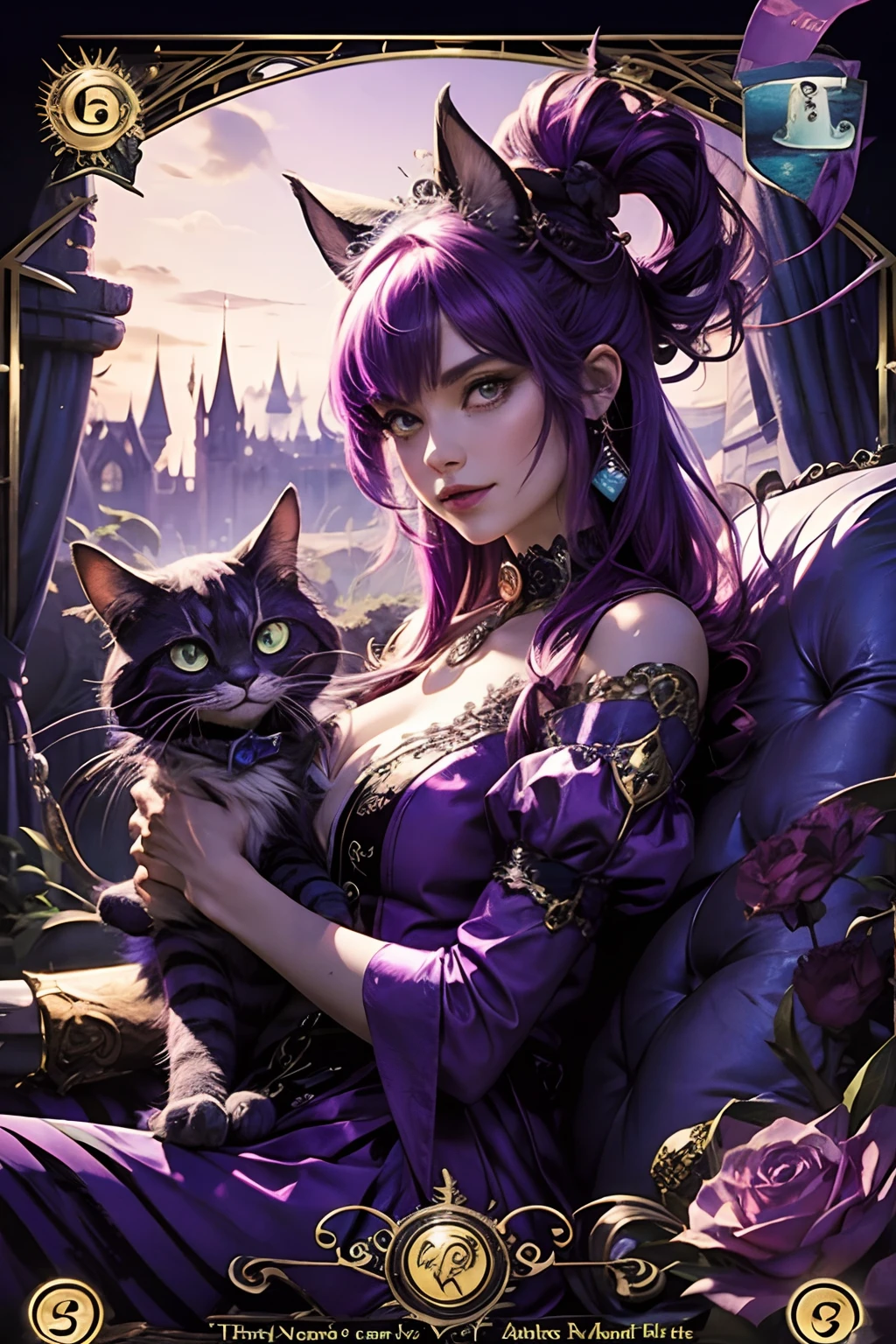 The Cheshire cat as a tarot card.