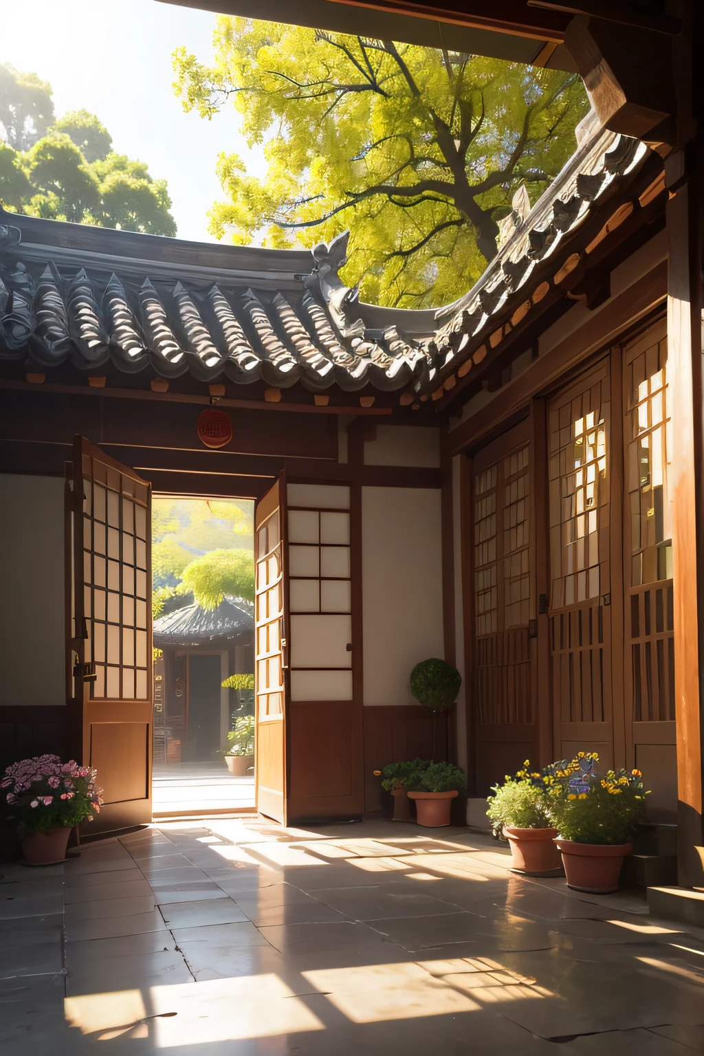 The first day of the fifth month of the eighth year of the proclamation calendar,The spring light is fading,Summer flowers bloom beautifully and colorfully。In the picture is a spacious and bright courtyard,The morning sun gently shone on the courtyard。There is an old banyan tree in the courtyard,The foliage is dense,Cut the sunlight into tiny patches of light,A gentle dance floats in the air,Eventually landed on the ground。Through the window mullion,Several rays of sunlight also shone on Fu Xiaoguan's face。