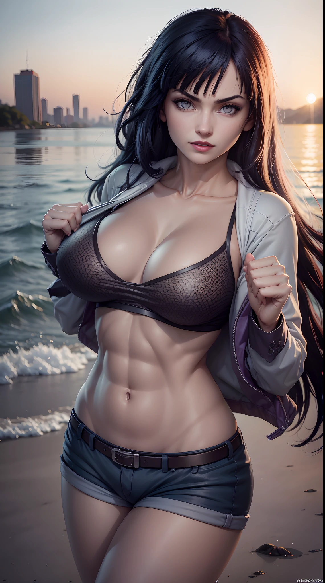 hinata hyuga, extremamente realista, bermuda curta, Curto curto, tatuagem do naruto, extremamente sexy, muito linda, cabelo rabo de cavalo, cabelo preso, cabelo grande, (((bunda grande))) Aptitude (((pernas grossas))) is dancing, empinando a bunda, boca vermelha, baton vermelho, cidade rio de janeiro ao fundo, Brasil, a realistic representation of the face, realista, Colouring, delicado, cinematiclight, side-lighting, reflexo de lente, ray-traced, foco nítido, (1girl, __foco__:1.3), (detalhes complexos, maquiagem, Pureerosface_v1:0.5), (rosto lindo e delicado detalhado, olhos lindos e delicados detalhados, a perfect face proportion, pele altamente detalhada, pele detalhada, best proportion four fingers and one thumb, quadris largos, barriga fitness, __moda__, __Hair__: 1.3), __Location__,