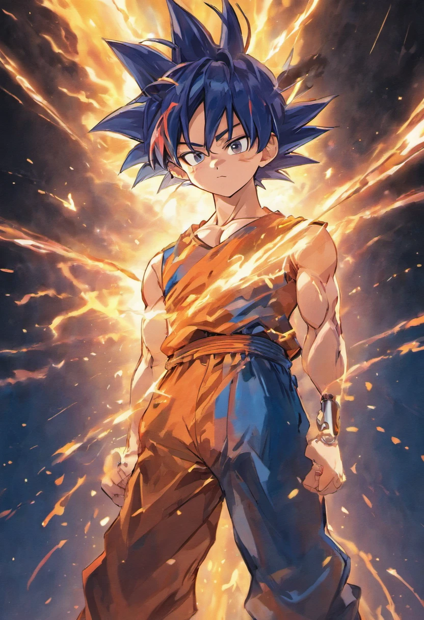 American flag background, Ultra instinct goku