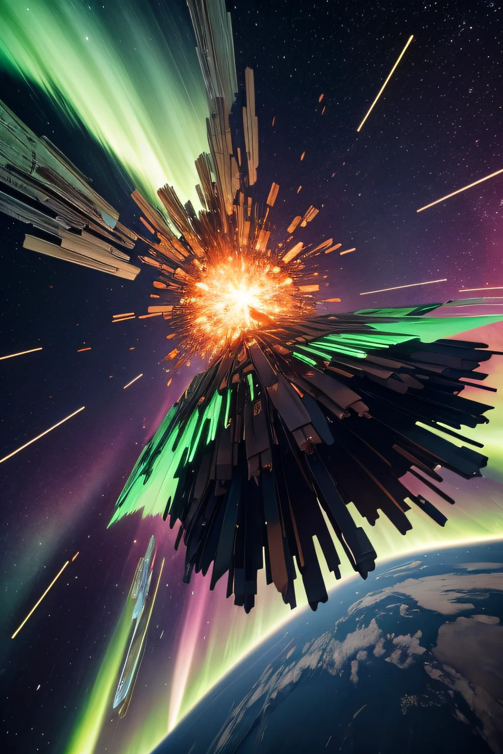 Volatile and explosive elements fluttering between the folds of the destruction of the aurora device