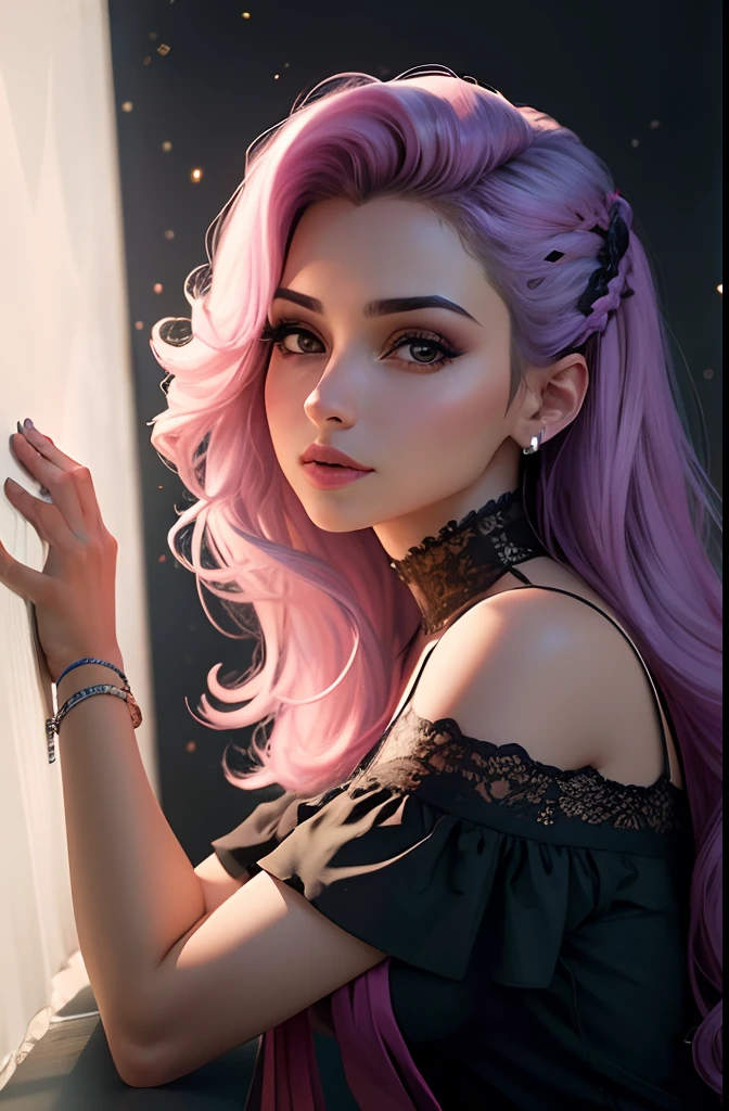 (extremamente detalhado CG unidade 8k papel de parede),(master part), (best quality), (ultra-detalhado), (best illustration),(Melhor sombra), cowboy shot, (Sharp eyeliner, sombra, Olhos detalhados:1), Fundo da cidade, ,quebrar , (star15escola:1.2), ornamento de cabelo, ,