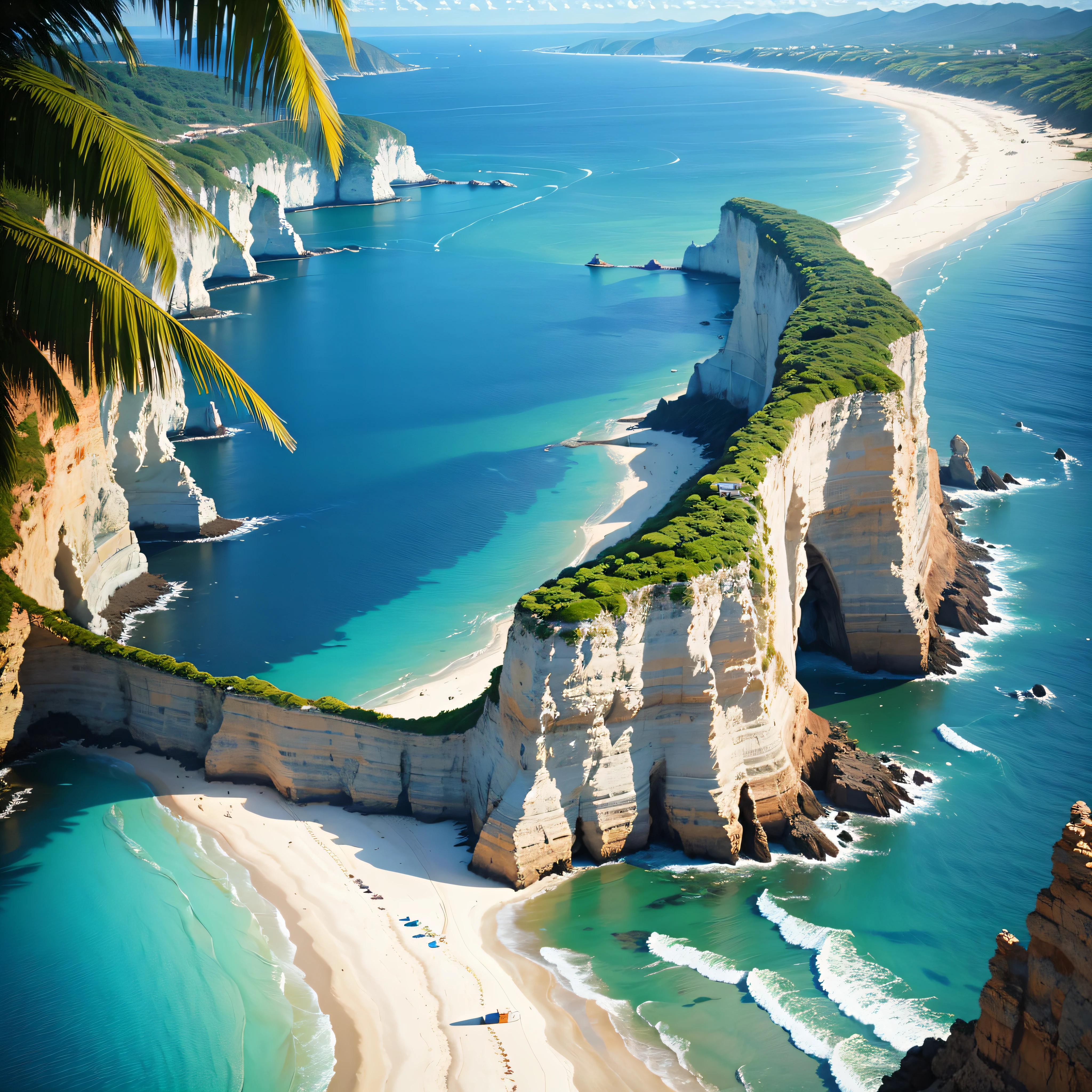 beach, sea, water, ocean, coast, sand, landscape, island, sky, nature, travel, summer, waves, tropical, australia, view, bay, coastline, seascape, aerial, vacation, shore, blue