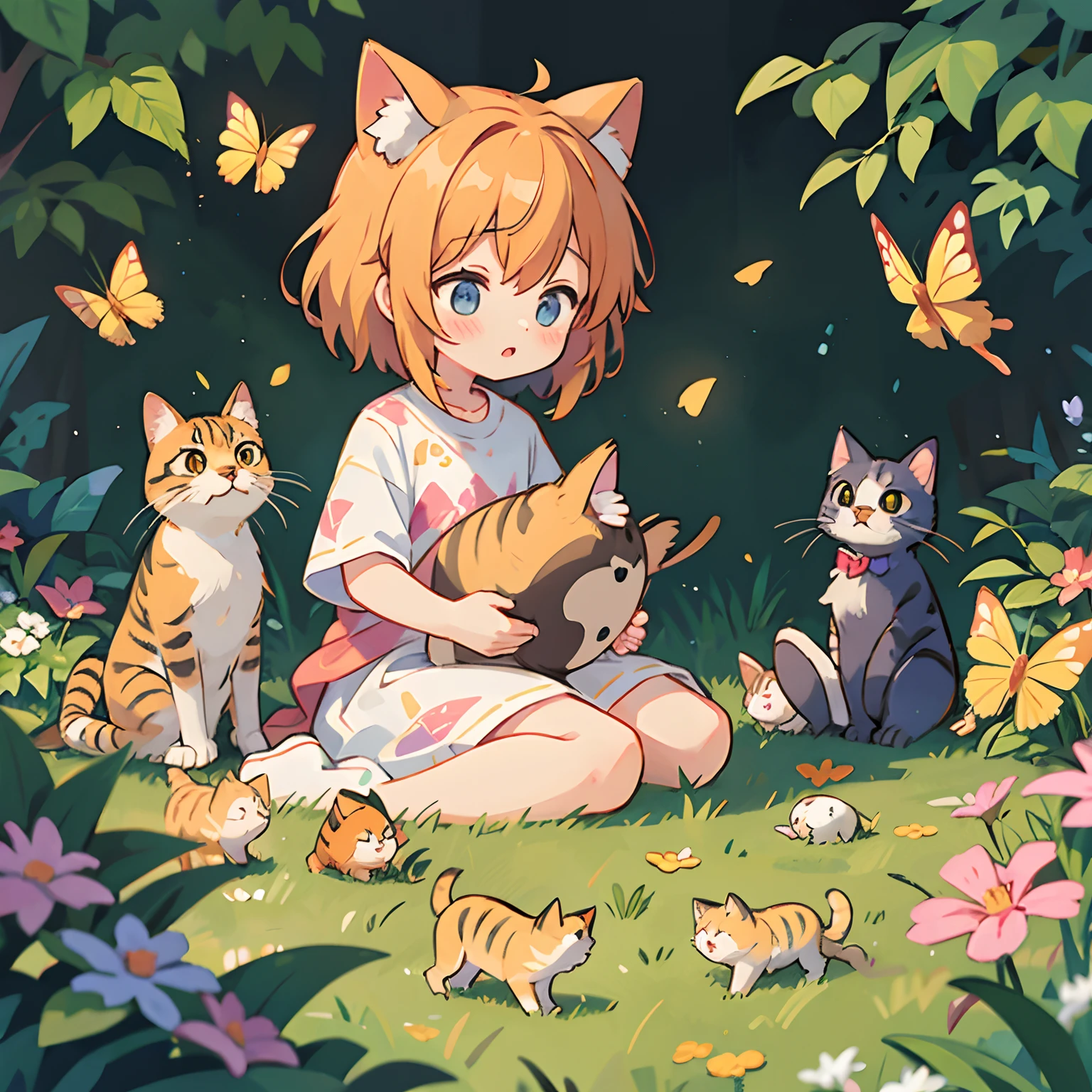 butterflys々Play with cats