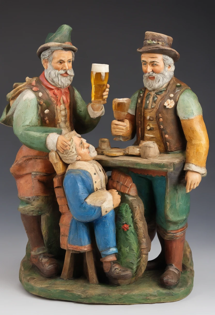 Bavaria, Pub, Merry peasants, Men, beer 19th century