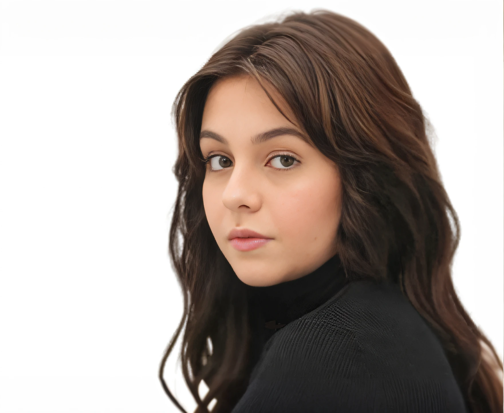 A closeup of a woman with long hair wearing a black turtle neck, Charli Bowater, Retrato Sophie Mudd, Kailee Mandel, Isabela Moner, Violeta Myers, Madison Beer Girl Retrato, Ekaterina, Dafne Keen, alta resolução, Joey Rei, Sidnei Hanson, Marcos Ariano, atriz, julia fuentes, Foto de perfil, Alina Ivanchenko