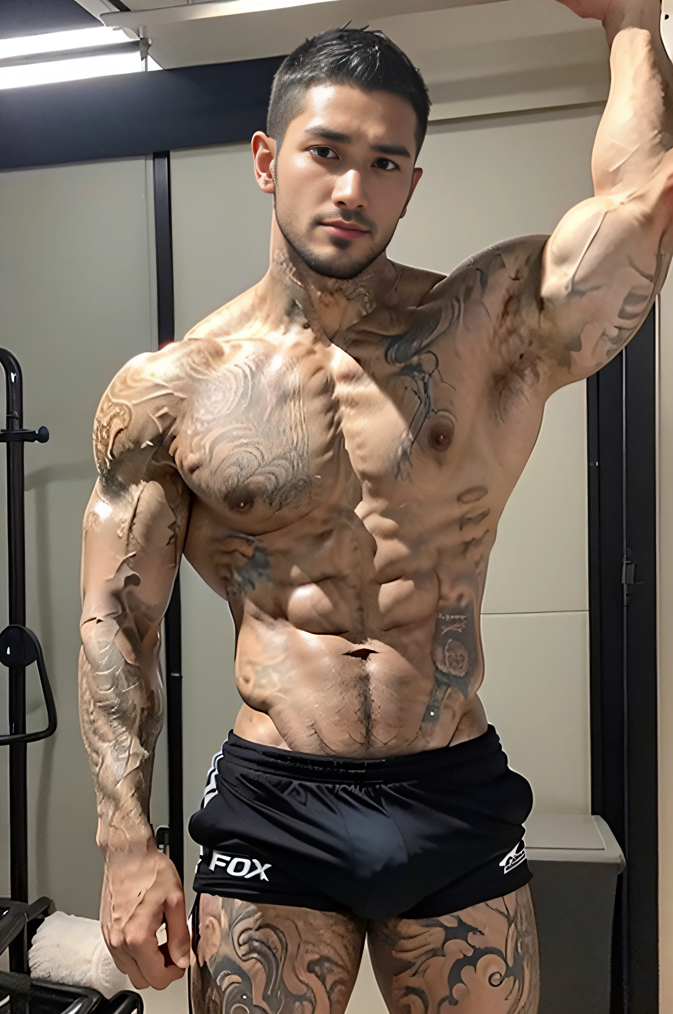 2male, (This love,Dragon Touch,This demon,Pegasus touch), The body is muscular, flexing muscles, (Fox)