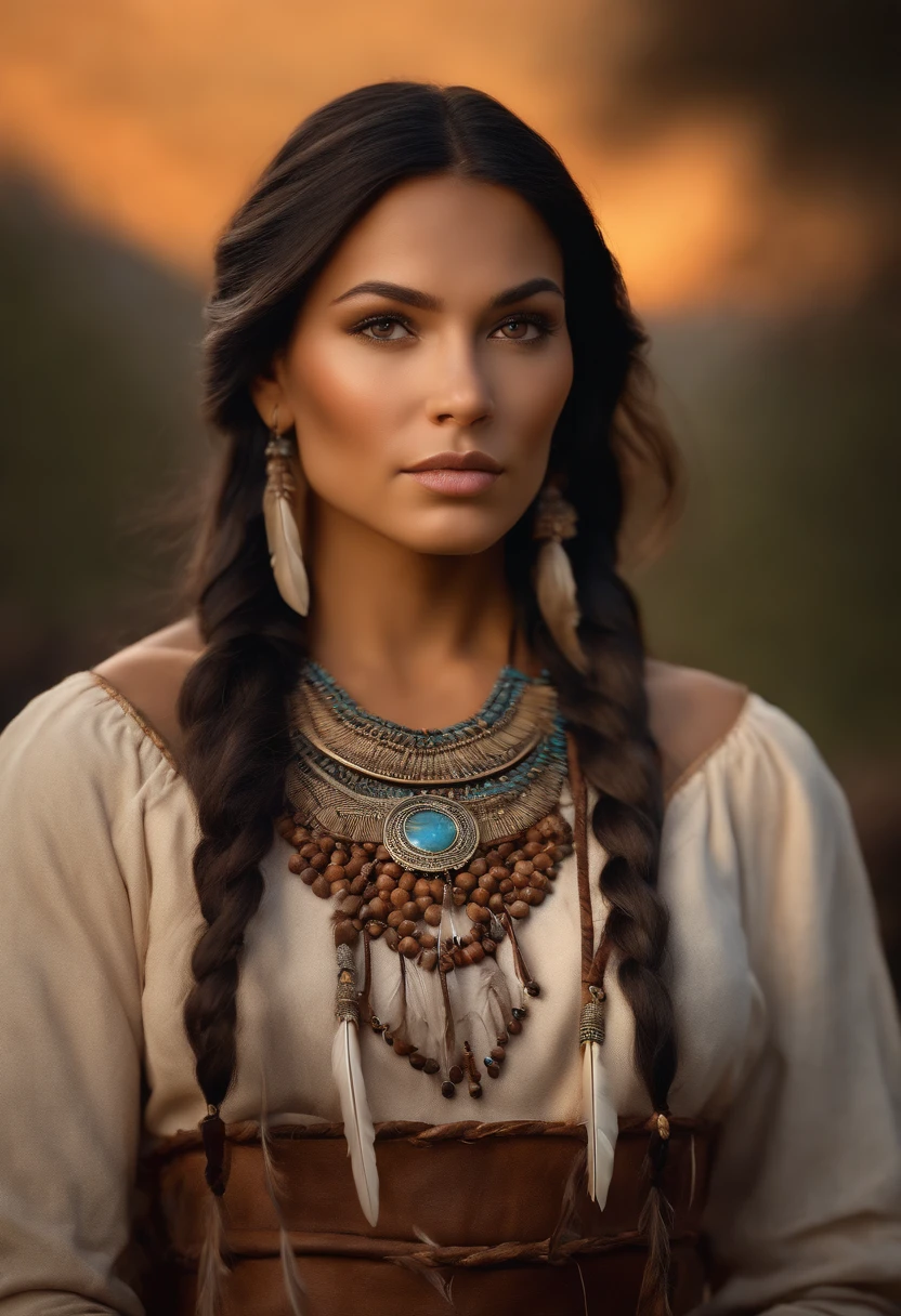 Ultra detailed artistic photography, Native American Beautiful Apache Woman, Tee Pee, Clair de lune, Foyer, Plume, sexy, dream-like, rougeoyant, backlit, ombre, huile sur toile, lisse, ultra high def, 8k, Mise au point ultra nette,  intricate artwork masterpiece, Tenue fluide, highly detailed, Dynamique, production cinematic character render, ultra high quality model