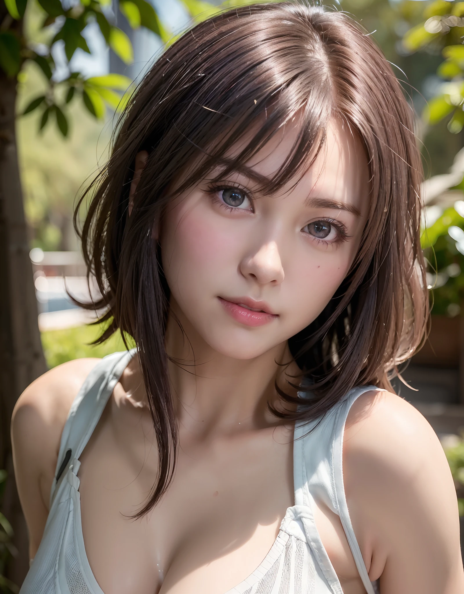 One Girl, (Beautiful girl, Delicate girl:1.3), (:1.3),
break,  (naked:1.2),
break, (Small waterfall　background:1.2),
break, Very beautiful eyes, (Symmetrical eyes:1.3),
break, (Big Breasts:1.1), Brown eyes, Parted bangs, Brown bob cut hair, Round face, cute,
break, (Eye and facial details:1.0),
break, (masterpiece, Highest quality, Super detailed, Detailed face, 8K)