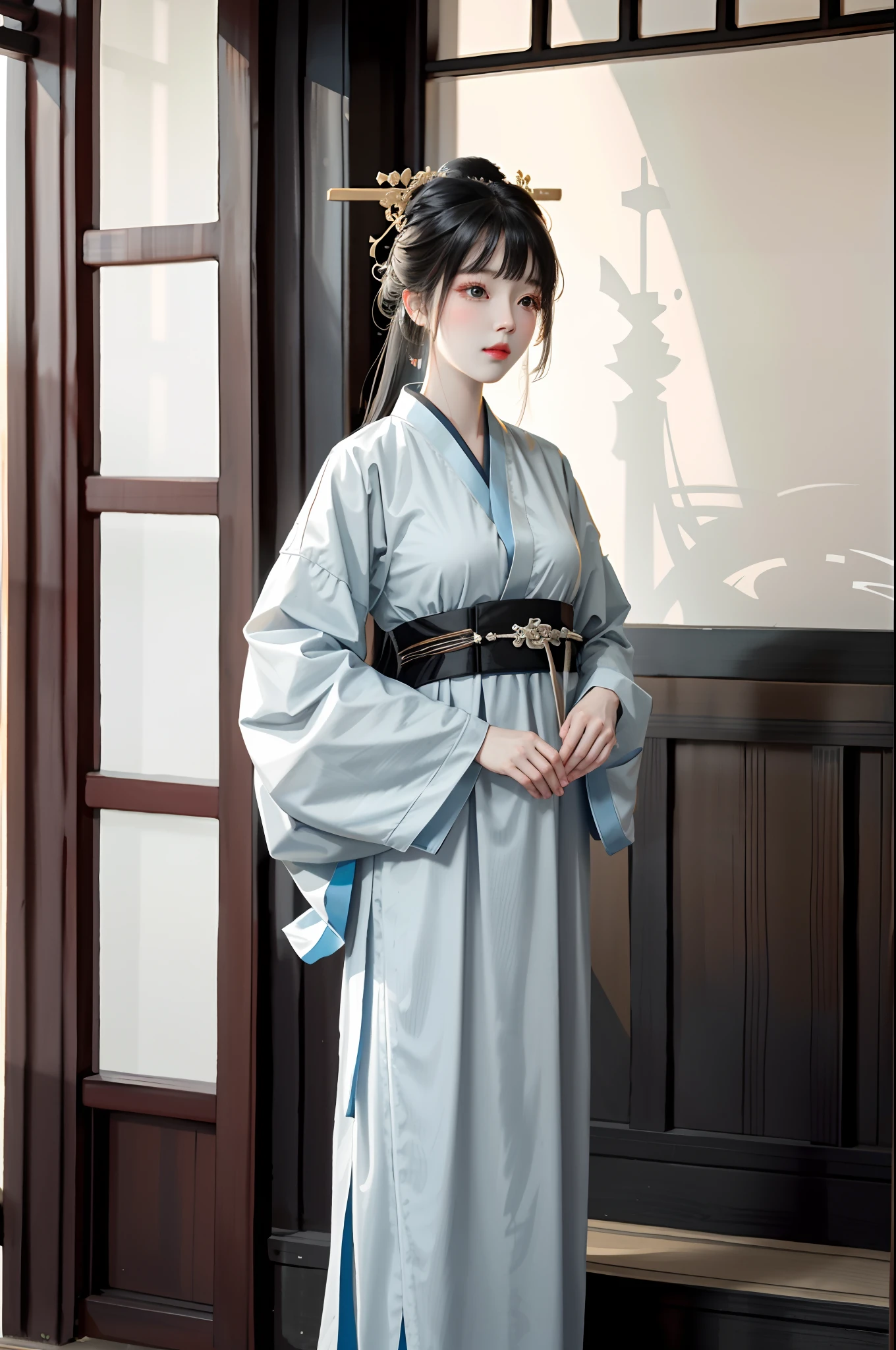 1girl in.Solo,Hanfu,Chinese clothing,(backfacing:1.2),photograph, masutepiece, photorealisim,Best Quality, 超A high resolution, Raw photo, photo shot, Professional, Amazing detail, Colorful, surrealism, masutepiece, Best Quality, nffsw, point of view, Highest Quality, Sharp Focus, digital art render, 8K,