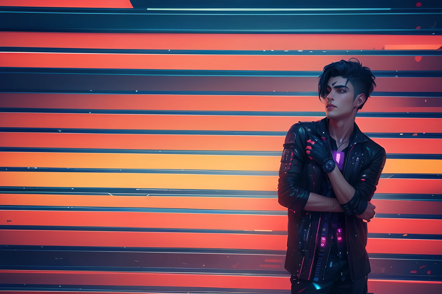 Change background cyberpunk handsome boy, realistic, face, 8k, ultra realistic, happy birthday 🎂