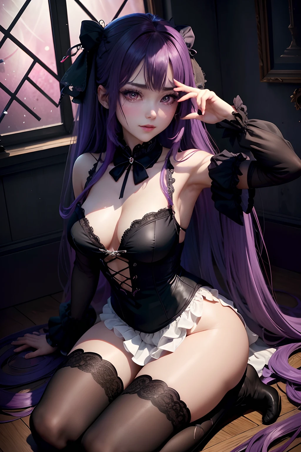 A sexy、Glamour、A slight smil、garterbelts、knee high socks、panthyhose、Beautifying the world、Unhappy、Lament my night's fantasy、Beautie、Beautiful shape、wretched、ghosts、wraiths、Evil Spirit、Beautiful、boredom、Unusual beauty、Bewitching、Fornication、Hard Dark Gothic Makeup、Maniacal、Deep night sky、horor、twin-tail hair、Black Dark Eyeshadow、Visual Lock、slaves、crying how bright、mourn、Sad songs、Good skin luster、Lace pink、Long hair straight hair、Dark Gothic Makeup、Dark smile、An abnormal、Restless Palace、Kamimei、Pleasant look、Fragrant beauty、Smell、lovely、Kiss Face、age19、carriage、Lying、seductiv、 plump thighs、Strong sexual pleasure、、A look of shame、open your legs a little、maid clothes、Dark Gothic、Gothic Long Dress、Gothic ta、toilet、Toilet room、bath room、Get on your knees、Purple hair、masturbation、bell sleeves、Wizard Sleeve、Obscene look、Stained glass background、Bottom-to-top angle、Five fingers、