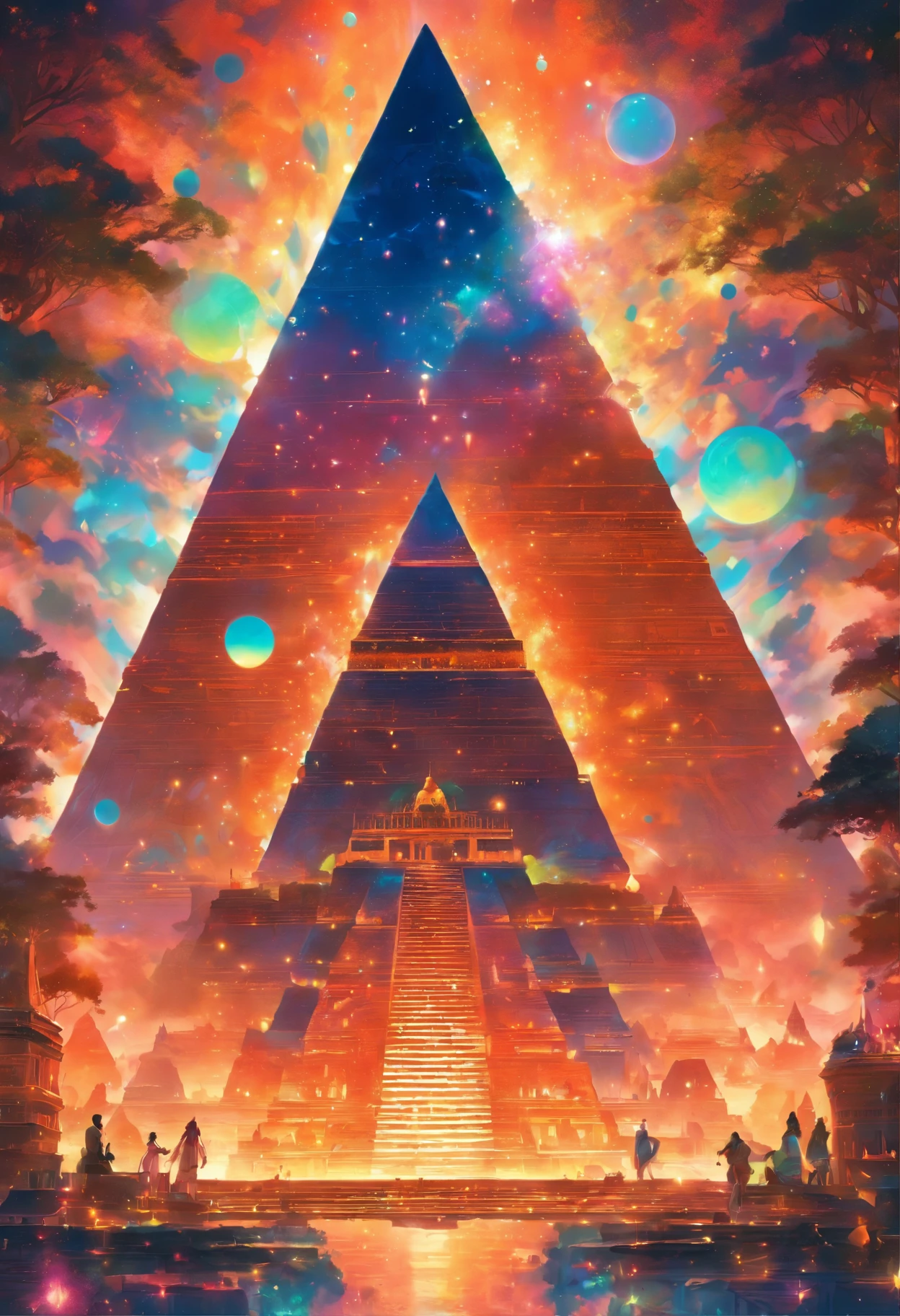 "Explore the Cosmic Museum, where the wonders of Earth come alive in a kaleidoscope of colors and patterns. As you walk through the halls, you see famous landmarks from different eras and cultures, each one transformed into a psychedelic masterpiece. The Great Pyramid of Giza glows with iridescent light, its ancient stones shimmering like diamonds. The Eiffel Tower twists and turns in impossible shapes, its metal latticework pulsing with an otherworldly energy. The Taj Mahal dissolves into a swirling vortex of colors, revealing hidden secrets and mysteries within its intricate design. As you continue your journey through the Cosmic Museum, you begin to notice strange artifacts on display. A mummified dinosaur stands next to a time machine, while a giant crystal ball emits a hypnotic hum. You can almost hear the whispers of history echoing through the galleries, as if the very walls themselves are trying to tell you stories of the past. But beware, for not all is as it seems in this cosmic realm. Distortions and illusions lurk around every corner, threatening to unravel the fabric of reality itself. Will you dare to venture deeper into the depths of the Cosmic Museum, or will you retreat back to the safety of the familiar world outside? The choice is yours."