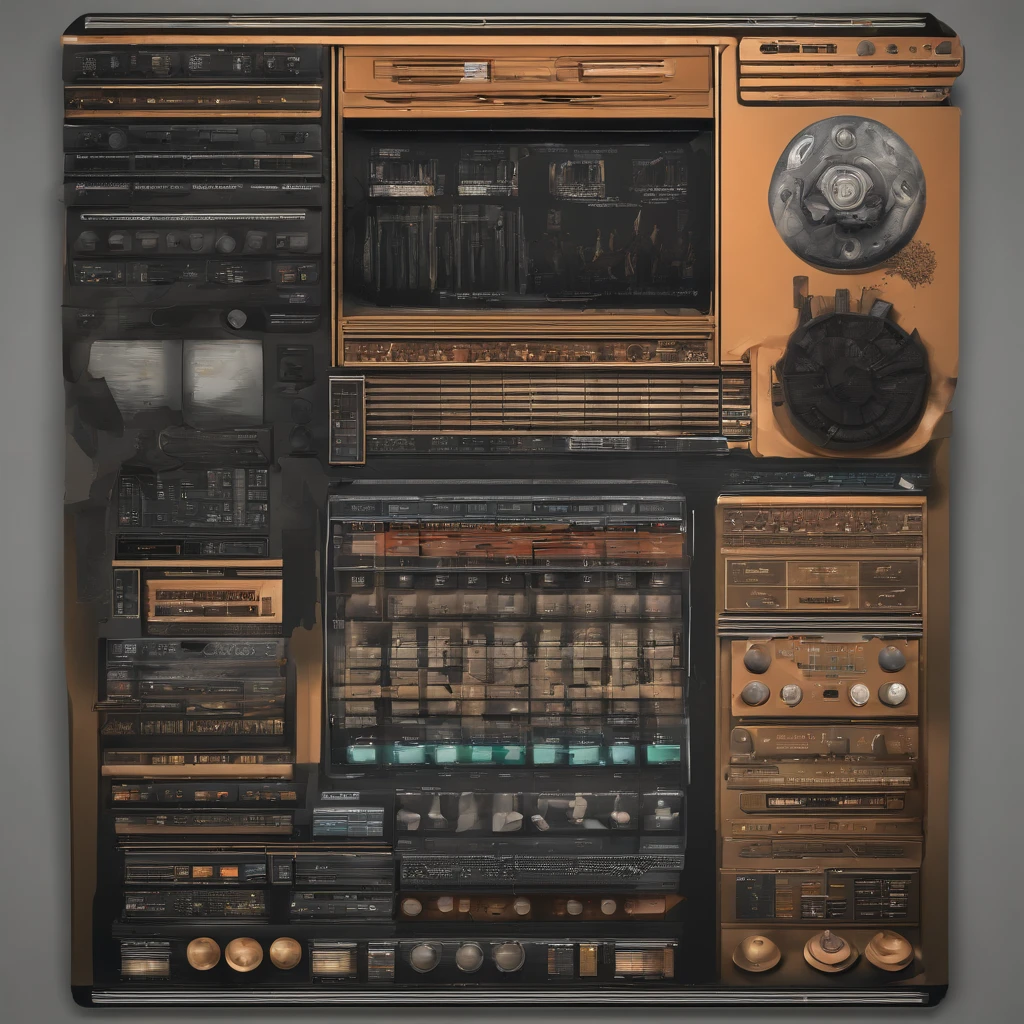 (best quality,4k,8k,highres,masterpiece:1.2),ultra-detailed,realistic,photorealistic,classic 90s look,E-mu SP-1200,AKAI MPC3000,AKAI MPC2000,AKAI MPC60,drum machine,sampling machine,vinyl records,retro aesthetics,detailed buttons and knobs,vintage analog feel,old school hip-hop vibes,dusty vinyl records,unmistakable sound signature,creative beat-making,nostalgic atmosphere,sampling pads and sequencer,90s hip-hop mood.