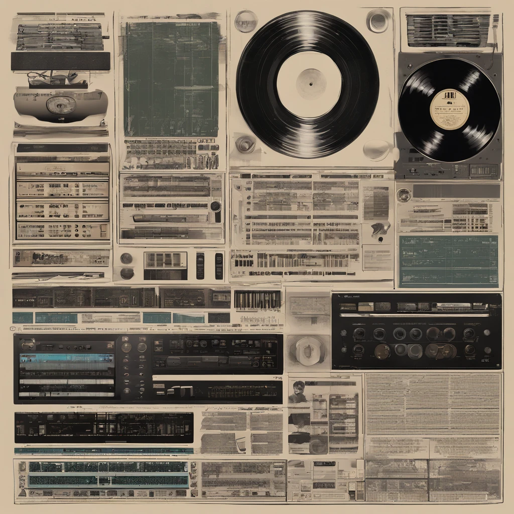 (best quality,4k,8k,highres,masterpiece:1.2),ultra-detailed,realistic,photorealistic,classic 90s look,E-mu SP-1200,AKAI MPC3000,AKAI MPC2000,AKAI MPC60,drum machine,sampling machine,vinyl records,retro aesthetics,detailed buttons and knobs,vintage analog feel,old school hip-hop vibes,dusty vinyl records,unmistakable sound signature,creative beat-making,nostalgic atmosphere,sampling pads and sequencer,90s hip-hop mood.